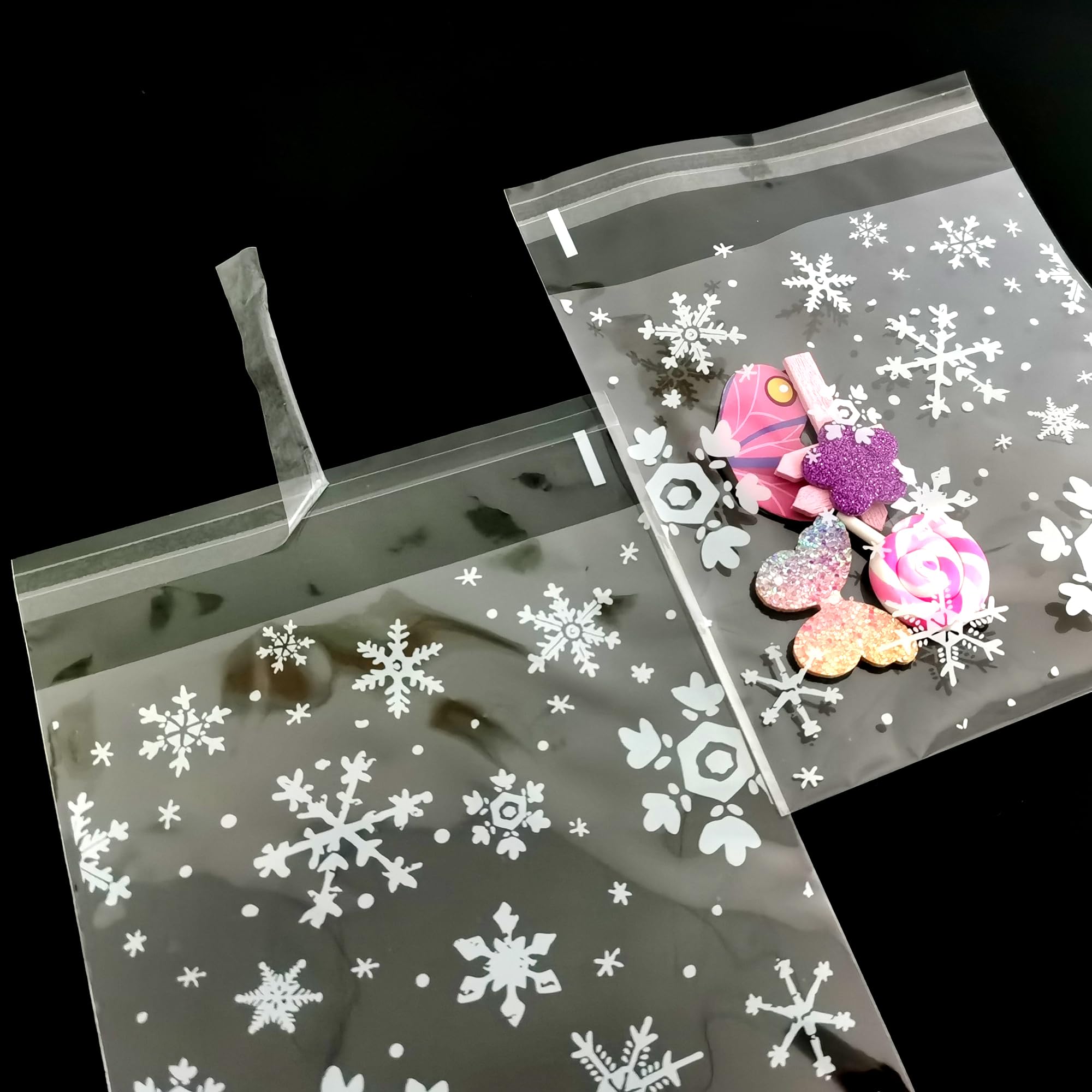 Bilipala Resealable Cellophane Plastic Cookie Bakery Candy Treat Gift Bags, 100 Count