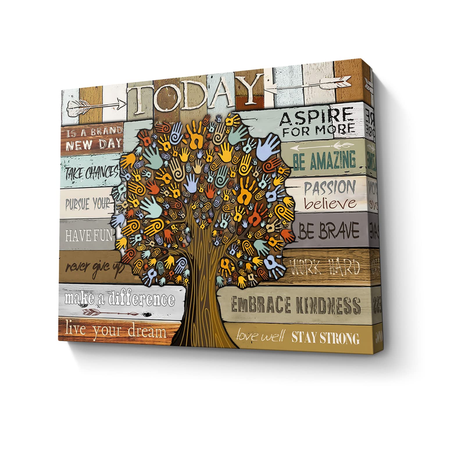 Inspirational Canvas Wall Art For Office Print Picture Today Is New Day Motivational Quotes Wall Decor Teamwork Theme Painting F