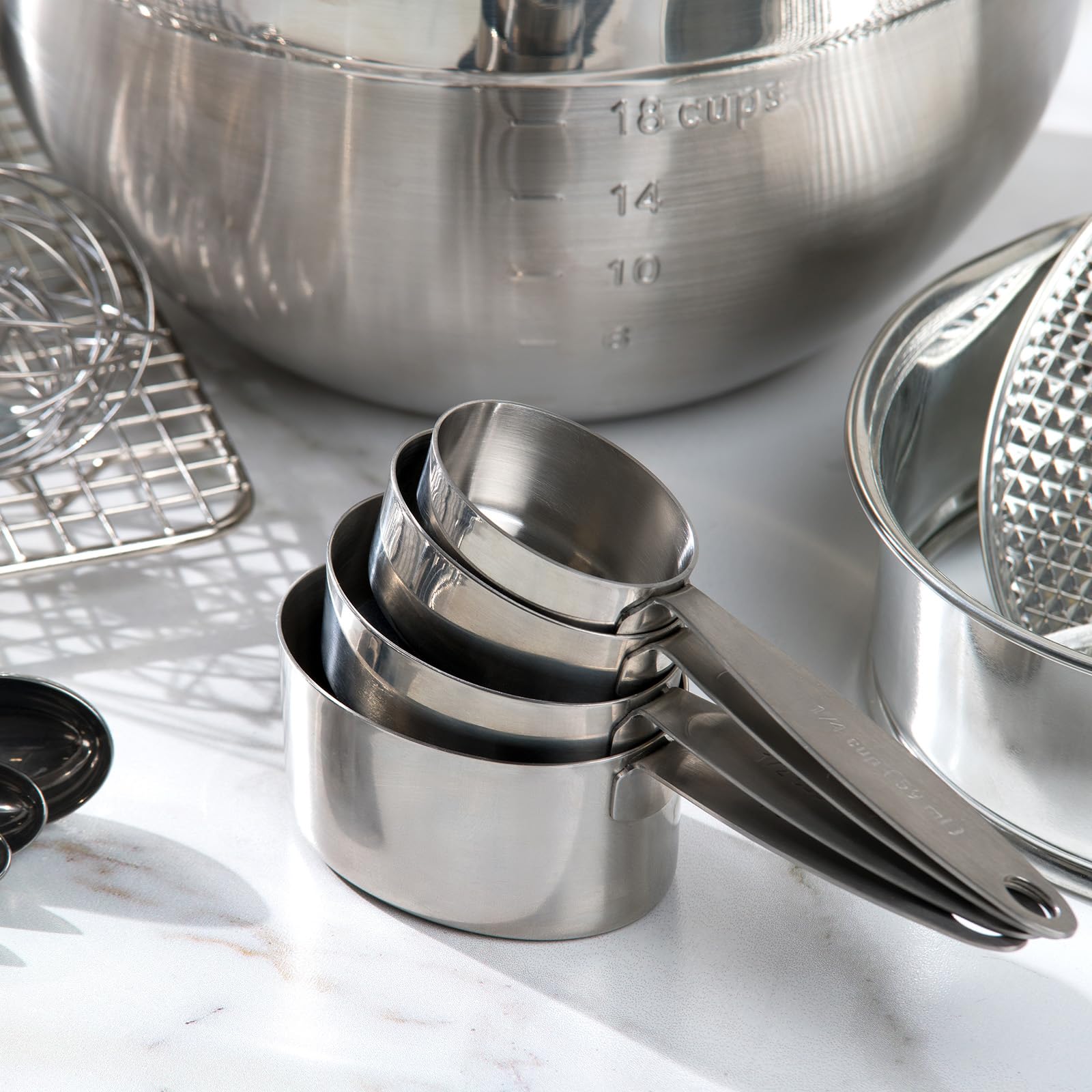 Cuisipro Stainless Steel Measuring Cup Set - Model 747141 - Silver Finish