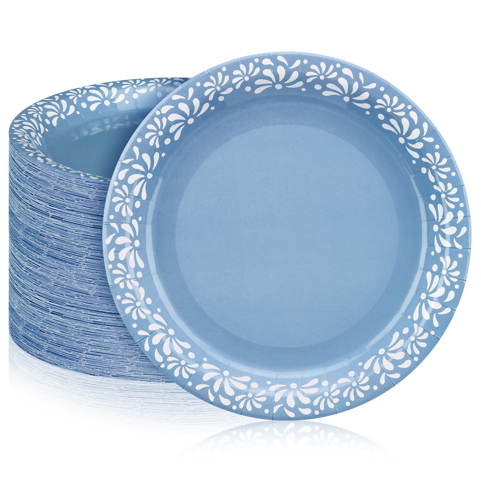 Yungyan 100 Pcs 9 Inch Blue Platos De Barro Cielito Lindo Plates Mexican Paper Plates Cielito Lindo Baby Shower Favors for Talav