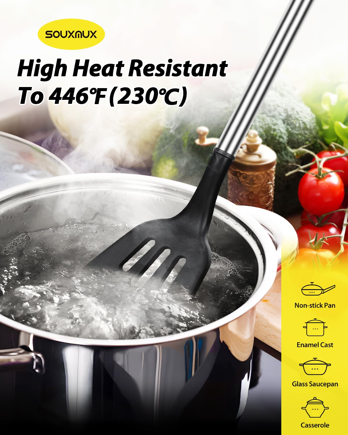 4 Pcs Silicone Kitchen Utensils Set, Wok Spatulas-Slotted Turner-Cooking Spoon-Slotted Spoon, Non-Stick Bpa Free Heat-Resistant