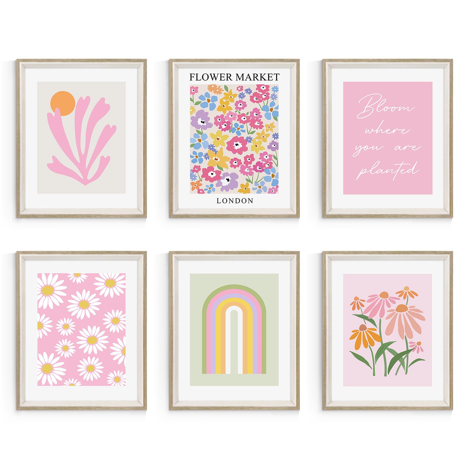 Habseligkeit Pink Danish Pastel Wall Art Prints, Boho Matisse Wall Art Exhibition Posters, Flower Market Posters For Room Decor