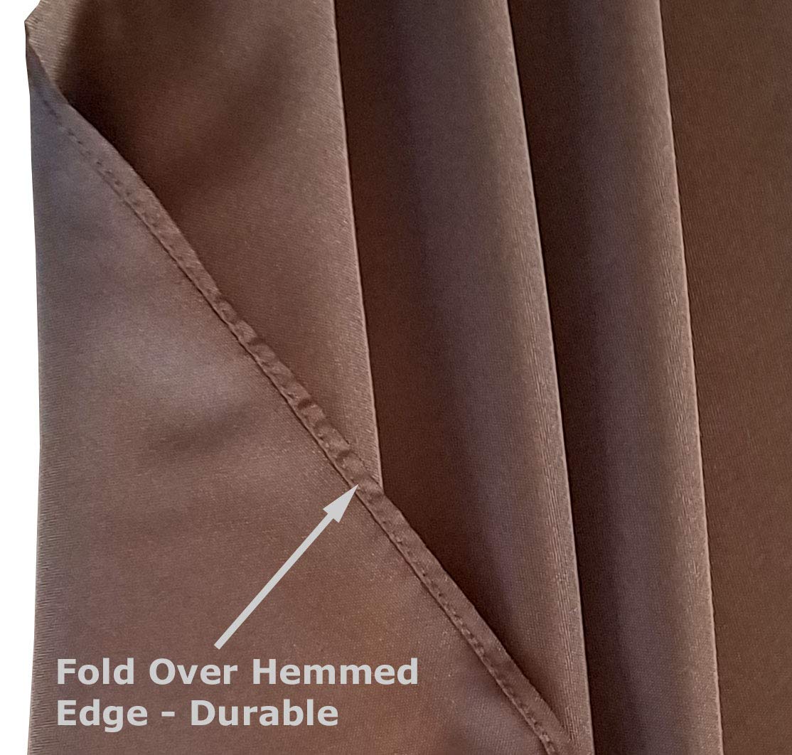 Tektrum 70 X 70 Inch 70''X70'' Square Polyester Tablecloth - Thick/Heavy Duty/Durable Fabric (Chocolate)