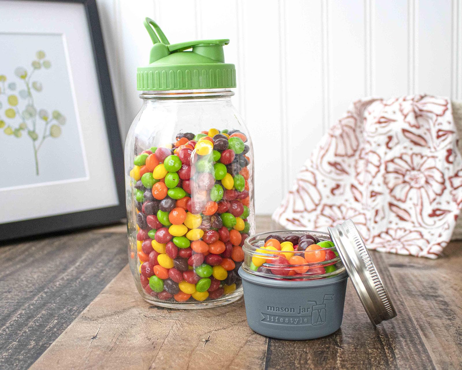 4Oz Silicone Sleeves/Jackets For Protecting Small Ball, Kerr, Quilted Canning Jars By Mason Jar Lifestyle (Charcoal Gray, 2 Pack