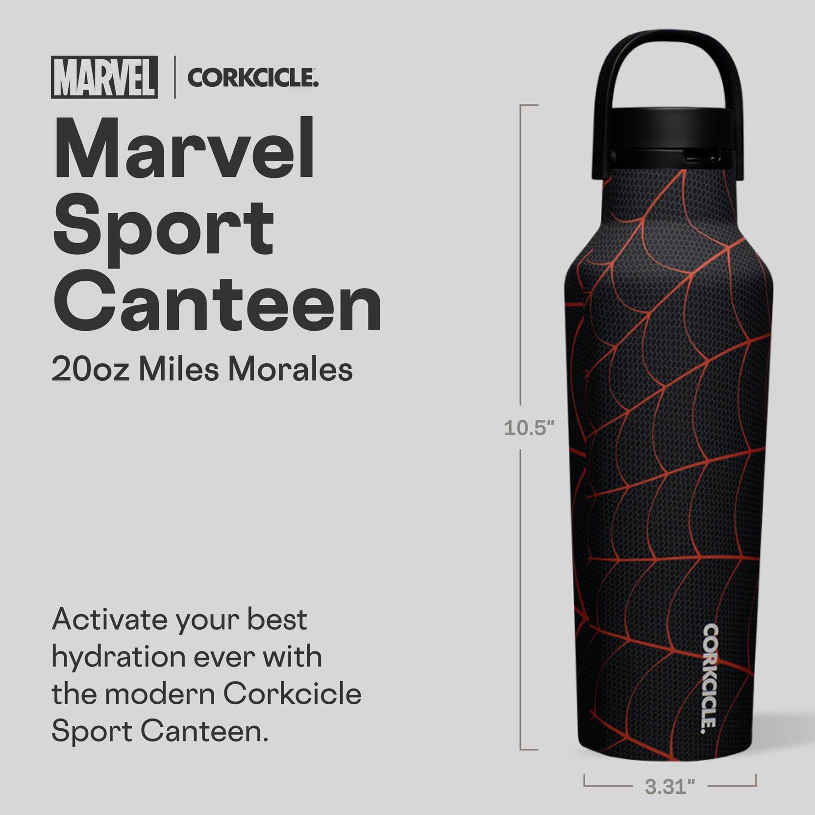 Corkcicle Sport Canteen - Keeps Beverages Cold 25 Hours - Triple Insulated Stainless Steel - Screw-On Lid - Reusable Bottle - Su