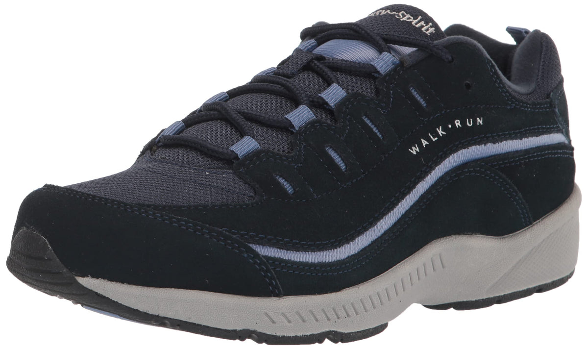 Easy Spirit Womens Romy Sneaker, Navy Suede 420, 75 Us