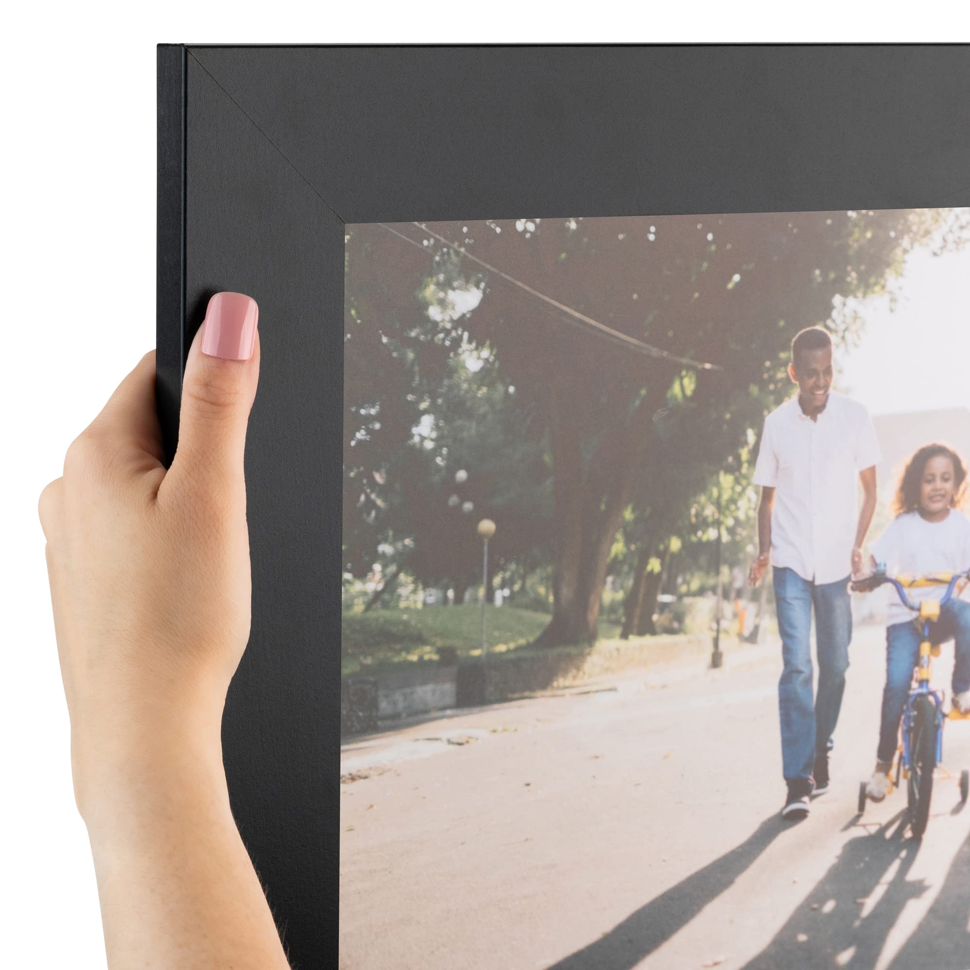 ArtToFrames 18x30 inch Satin Black Picture Frame, 2WOMFRBW74079-18x30