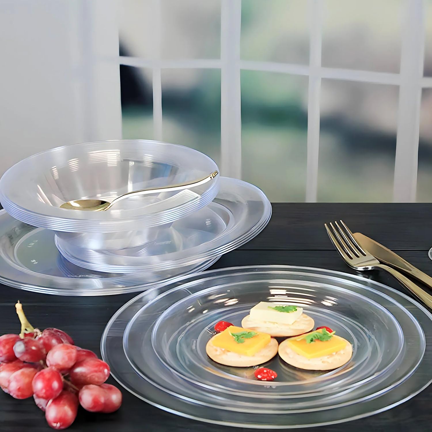 Round Plastic Bowls - 5 Oz  Clear  30 Pcs