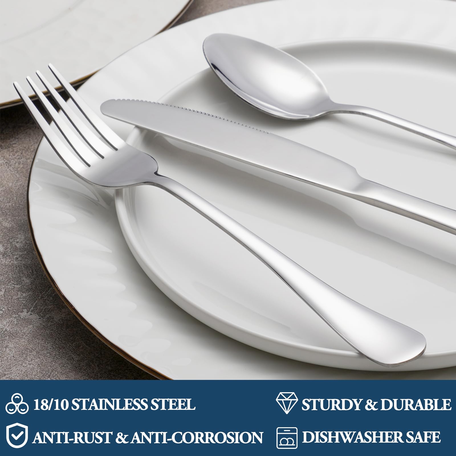 24 Piece Dinner Forks Set, Food-Grade Stainless Steel Silverware Forks, Cutlery Forks, Metal Forks For Home, Kitchen Or Restaura