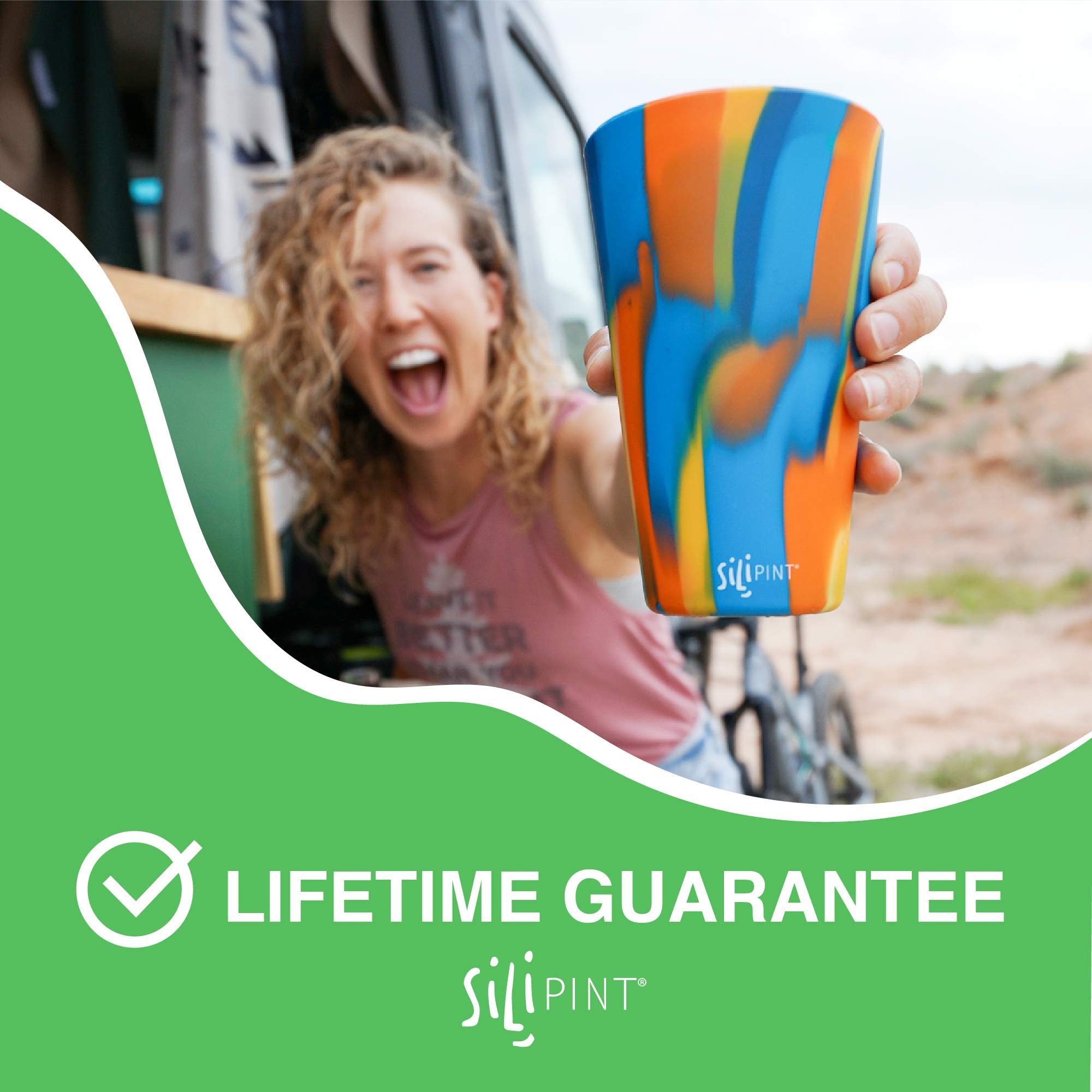 Silipint 2-Pack, Hippie Hops - Silicone Cup Drinkware, Bpa-Free, Unbreakable, Microwave Safe, Shatter-Proof - For Any Drink Use,