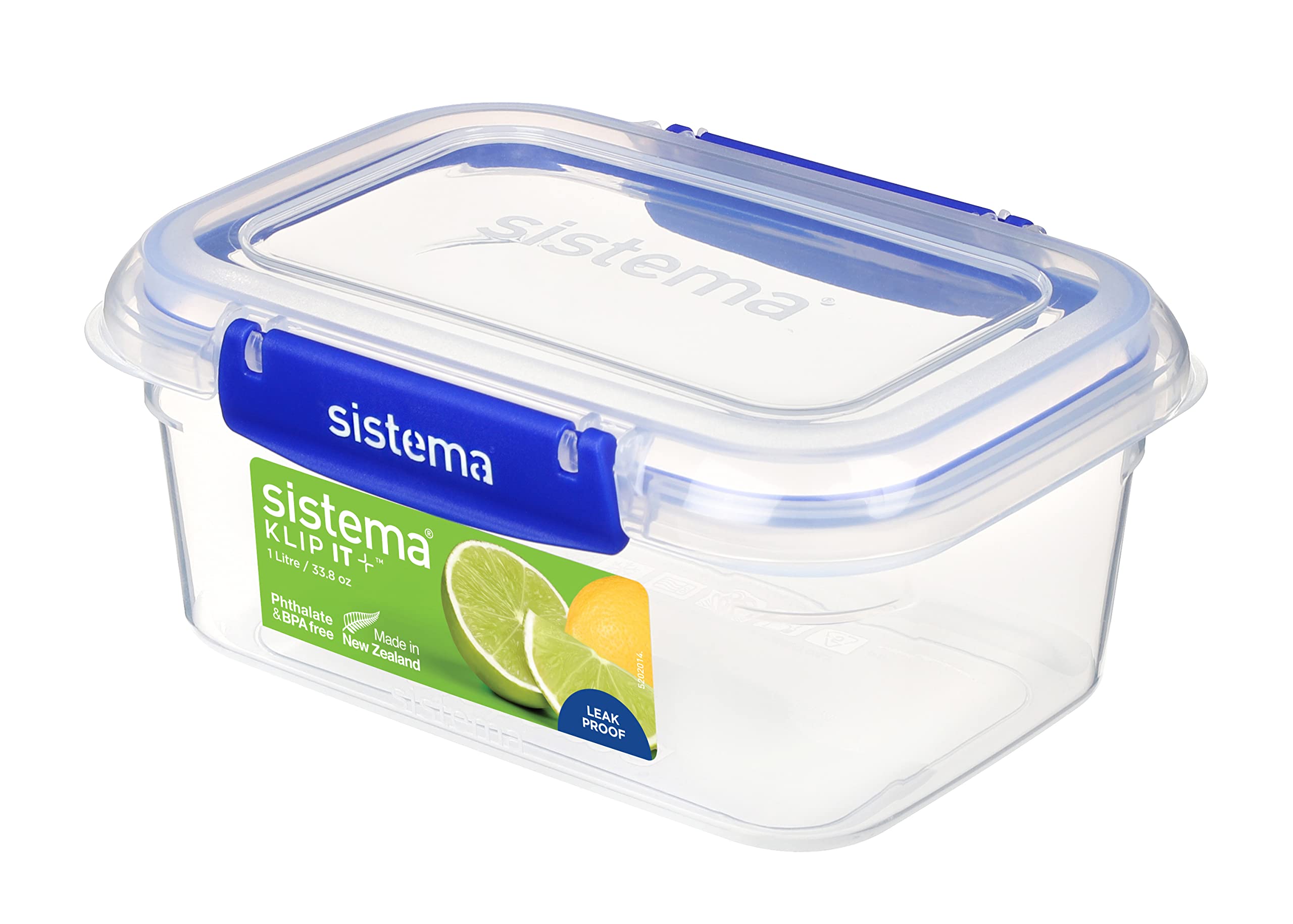 Sistema - 1 Litre Rectangle Klip It Plus Stackable Storage Container