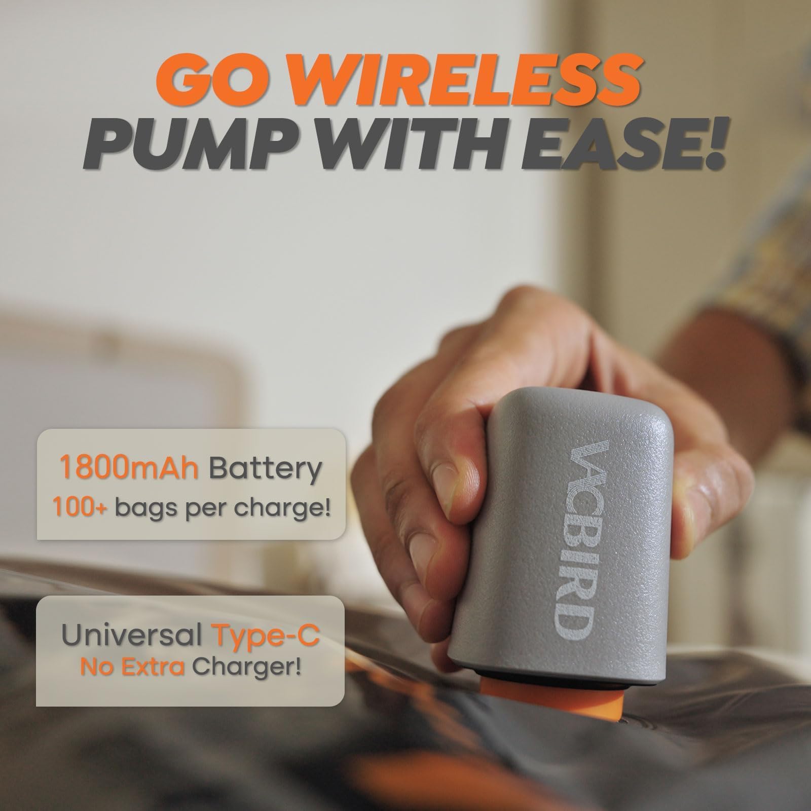 Rechargeable Wireless Pump Travel Storage Bags Set - 25 Pack Portable Space Saver Bags for Travel & Home - Vacuum Compression Pa