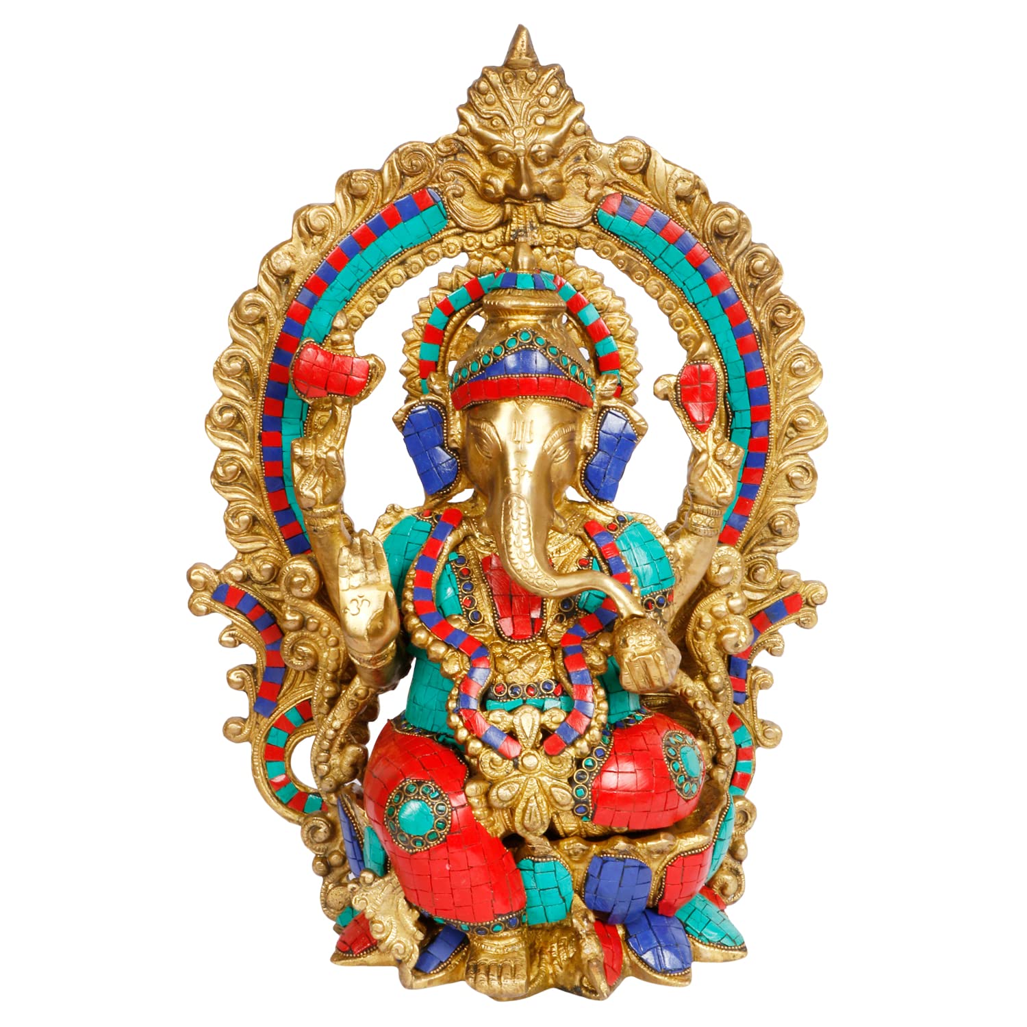 Artvarko Brass Ganesha Bhagwan Big Mangalkari Ganesh Statue For Home Entrance Decor Ganpati Idol Murti Marriage Gift15 Inches