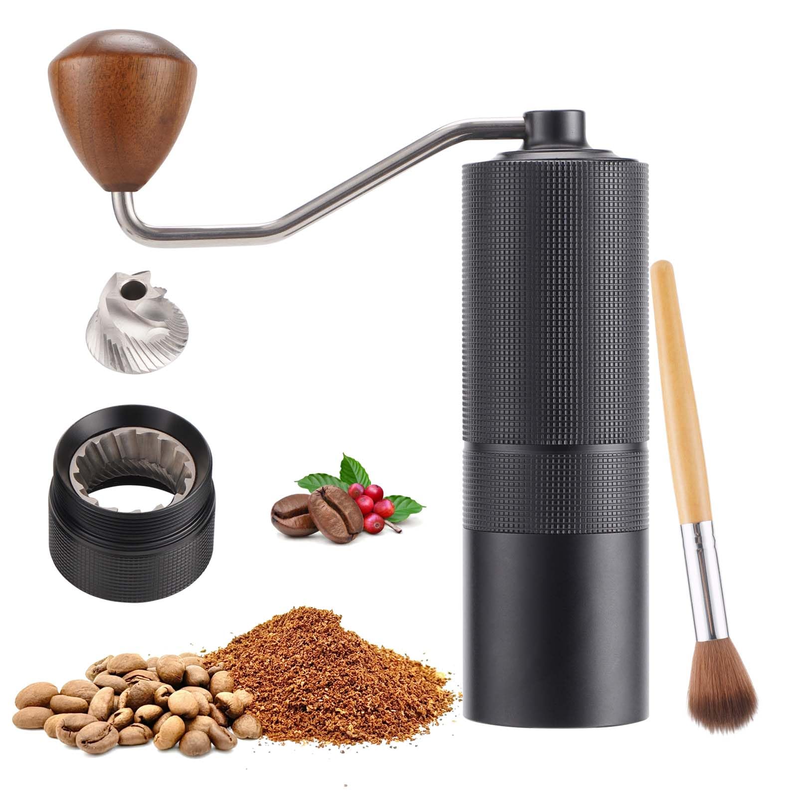 Manual Coffee Bean Grinder,Popsweeter C38 Hand Coffee Grinder With Stainless Steel Conical Grinding Burr For Espresso,Pour Over,
