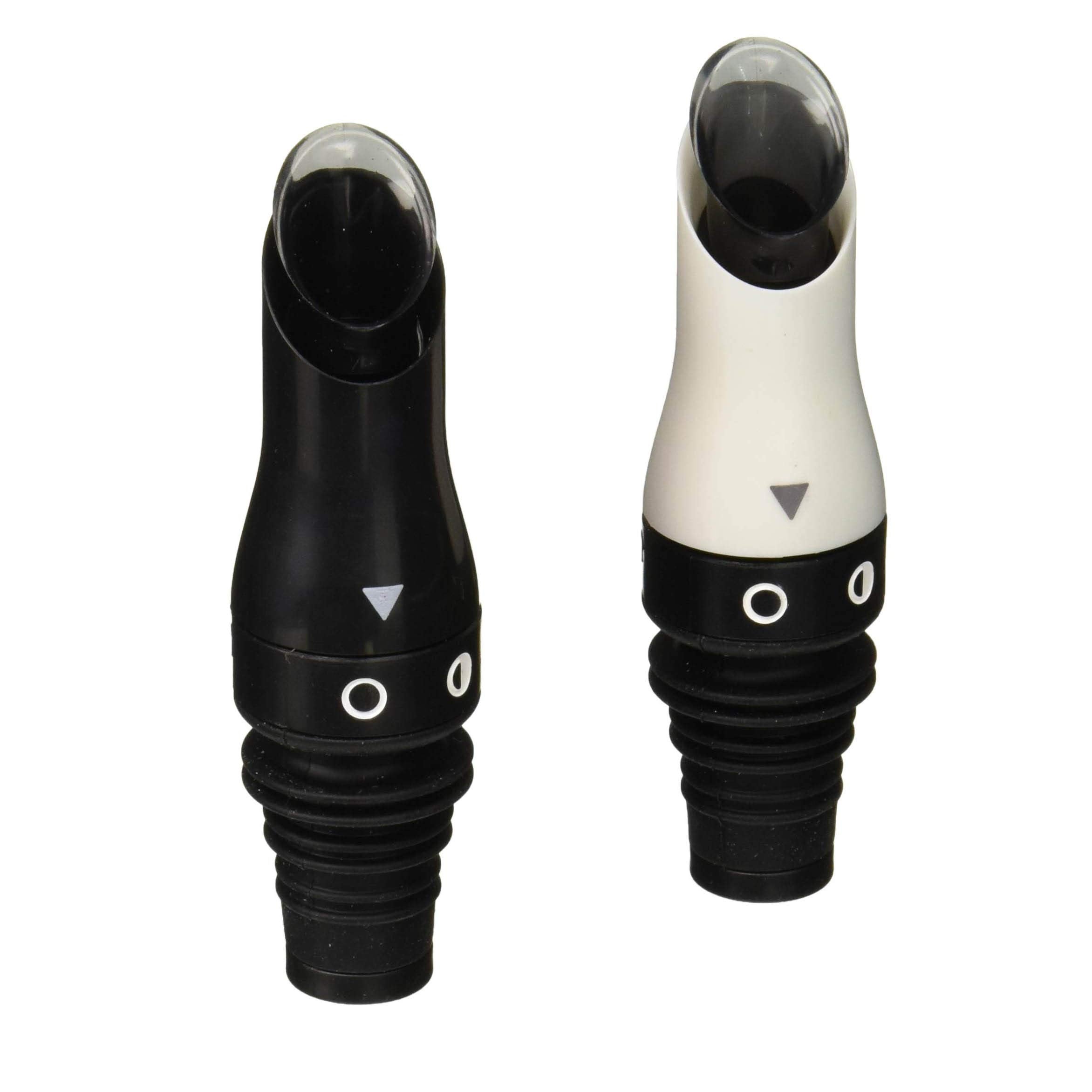 Prepara Oil + Vinegar Pourers, Set of 2, Black & White