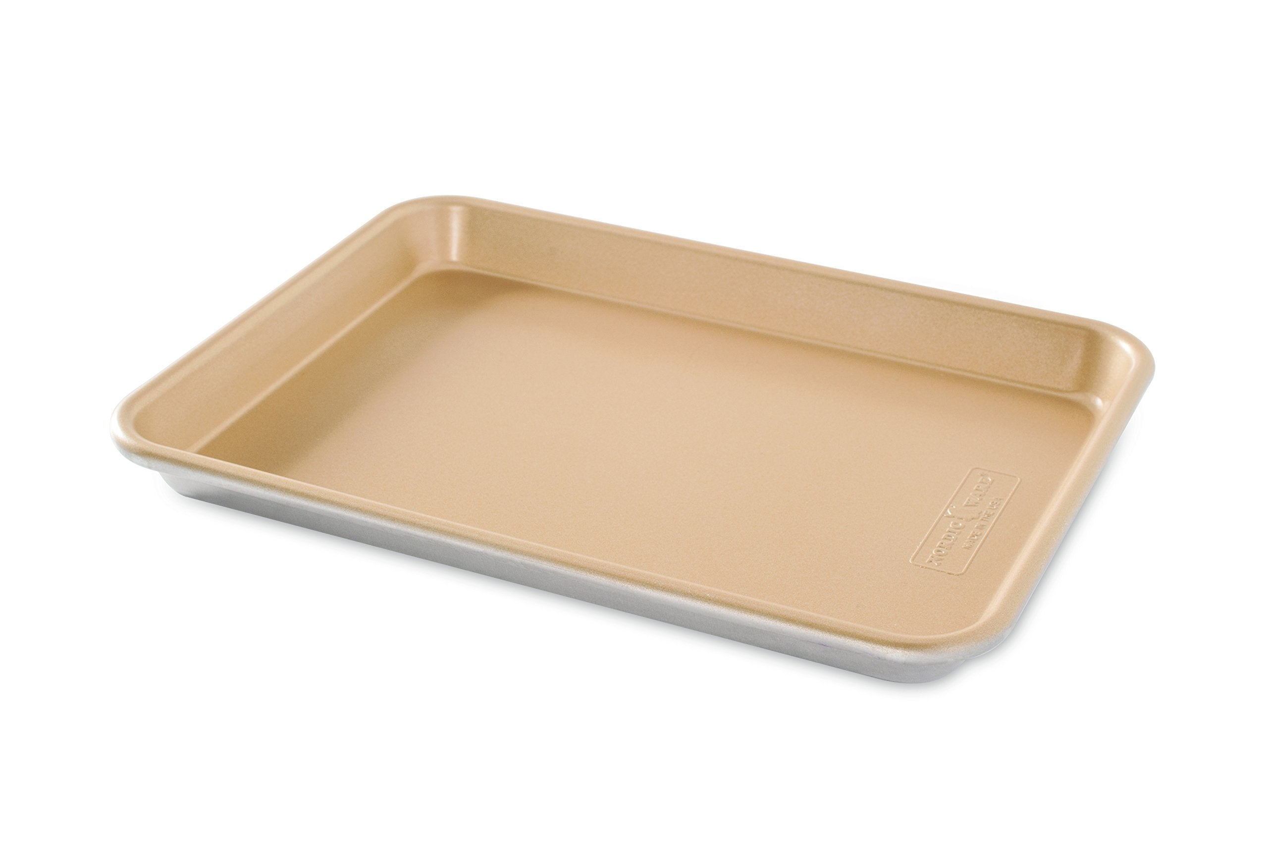 Nordic Ware Naturals Aluminum NonStick Bakers Quarter Sheet Small, Gold