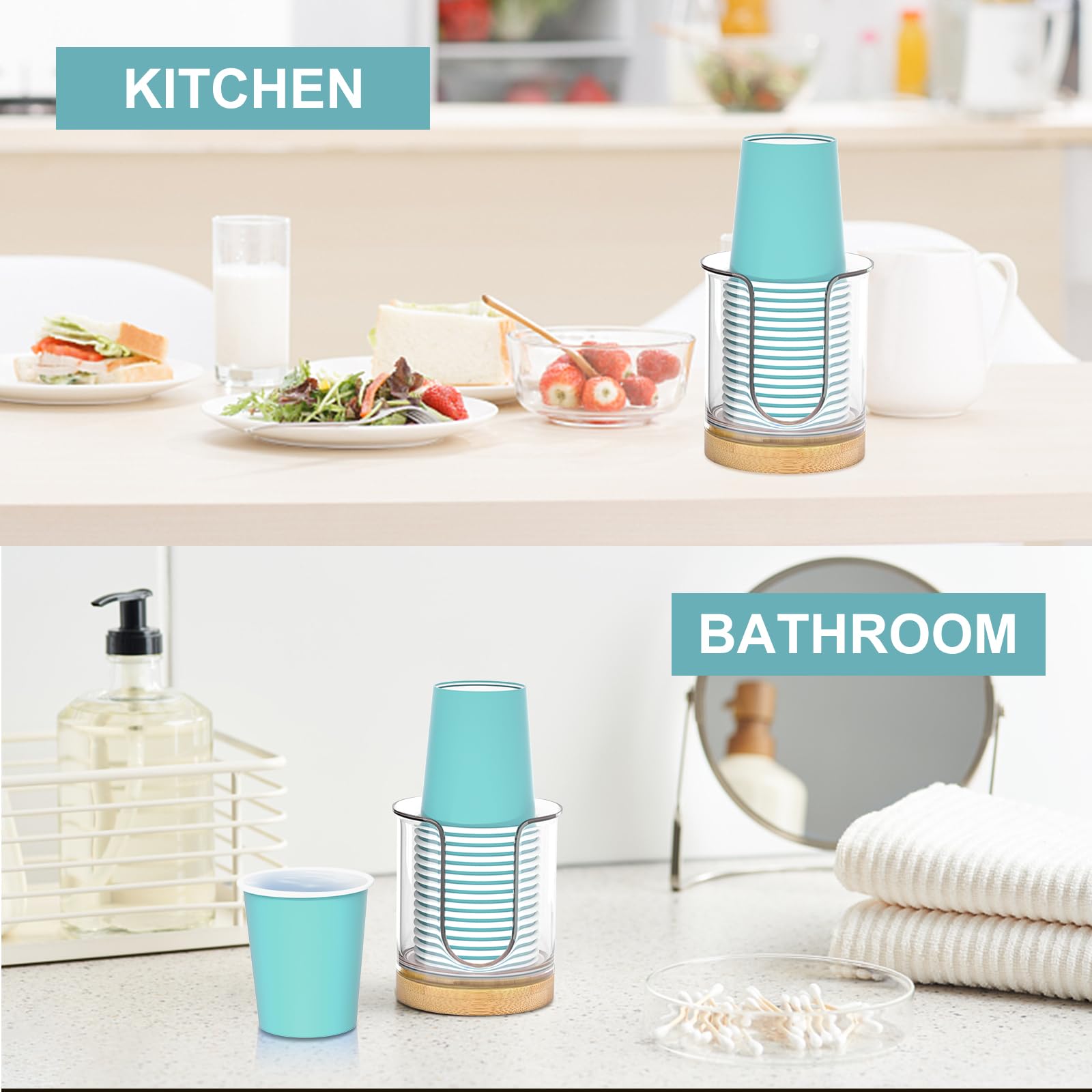 2 Pack Bathroom Cup Dispenser 3 Oz Countertop For Paper Cups And Mouthwash Cups - Convenient 3Oz Paper Cup Holder And Mouthwash