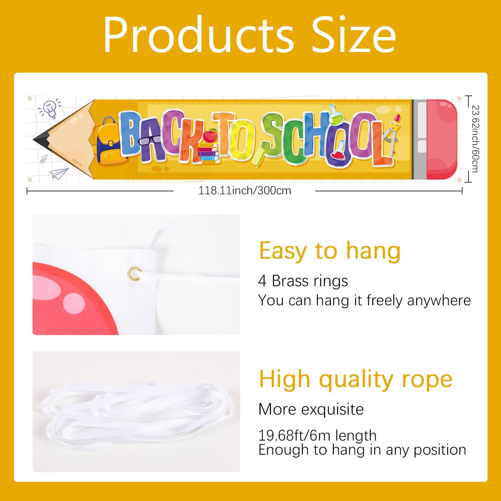 Back To School Banner Welcome Back To School Decorations Yard Sign First Day Of School Banner Back To School Yard Banner For Cla