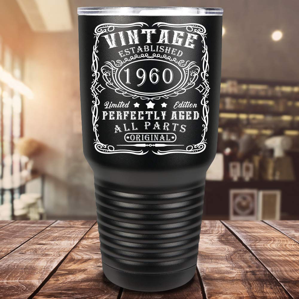 1960 Limited Edition All Parts Original 60Th Birthday On Black 30 Oz Stainless Steel Tumbler
