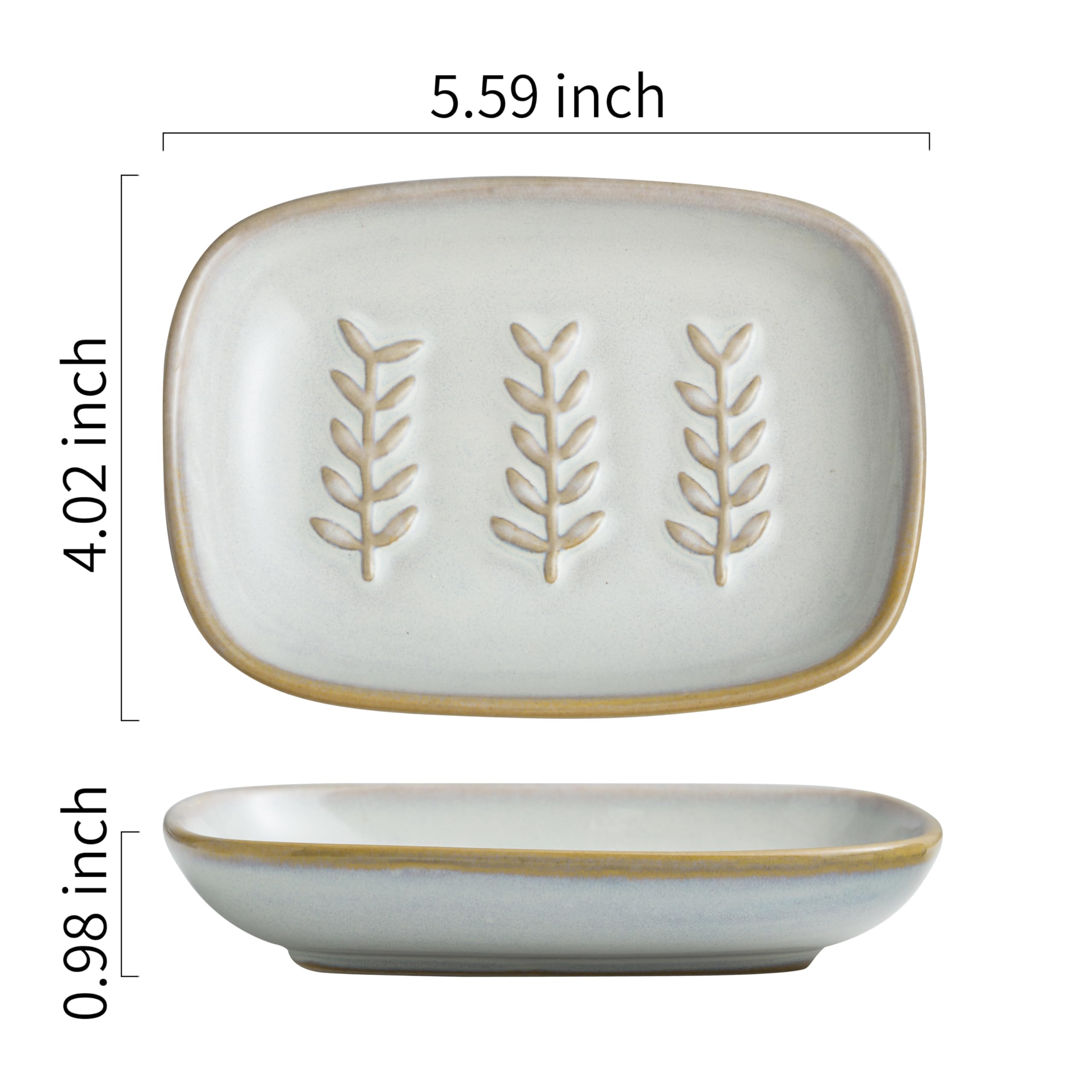 Miamolo Soap Dish Soap Holder Shower, Ceramic Soap Dishes For Bar Soap Sponge, Shower Soap Dish Soap Saver Tray For Bathroom Kit