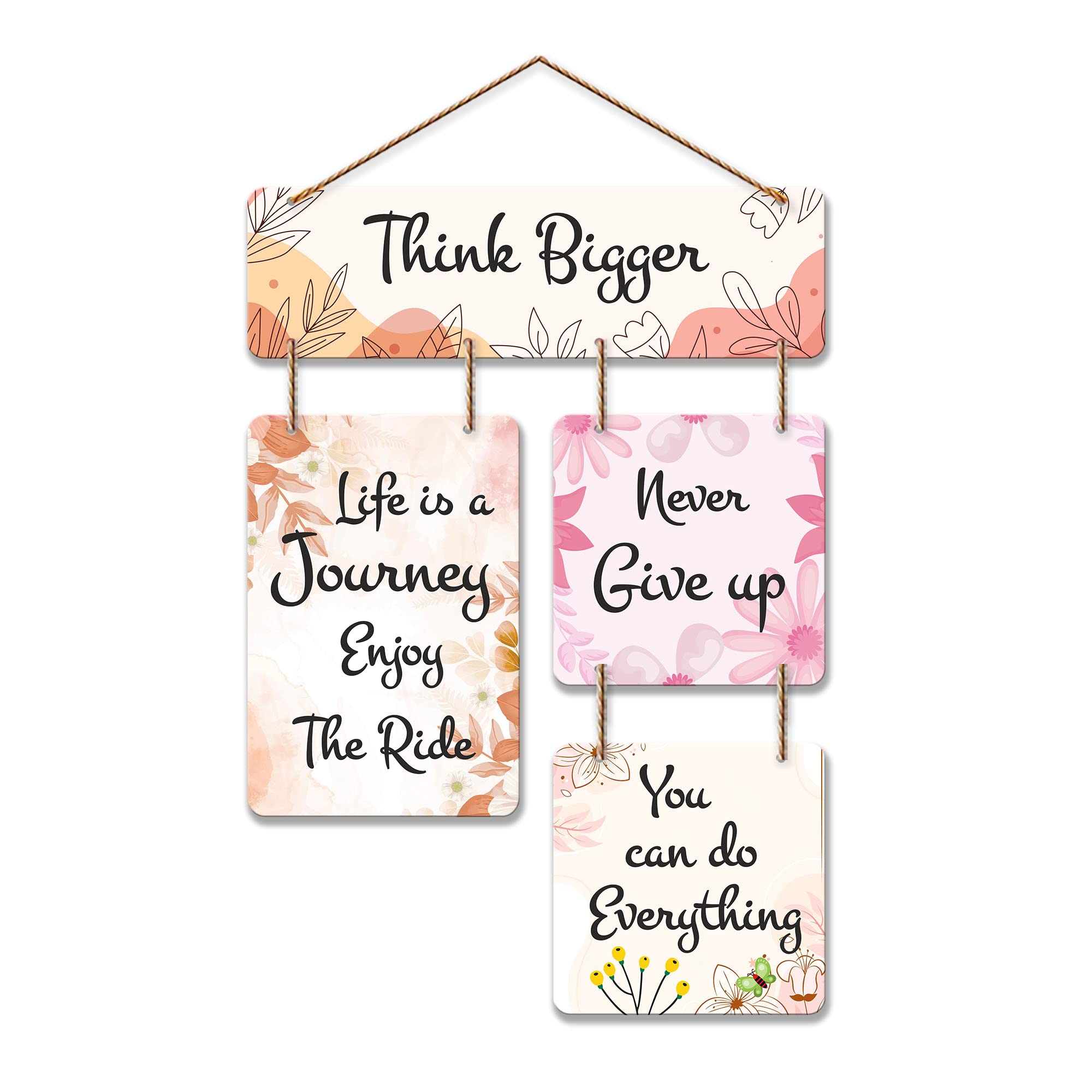 Artvibes Think Bigger Decorative Wall Art MDF Wood Hanger for Livingroom, Bedroom | Home Decor | Office | Gift | Quotes Items | 