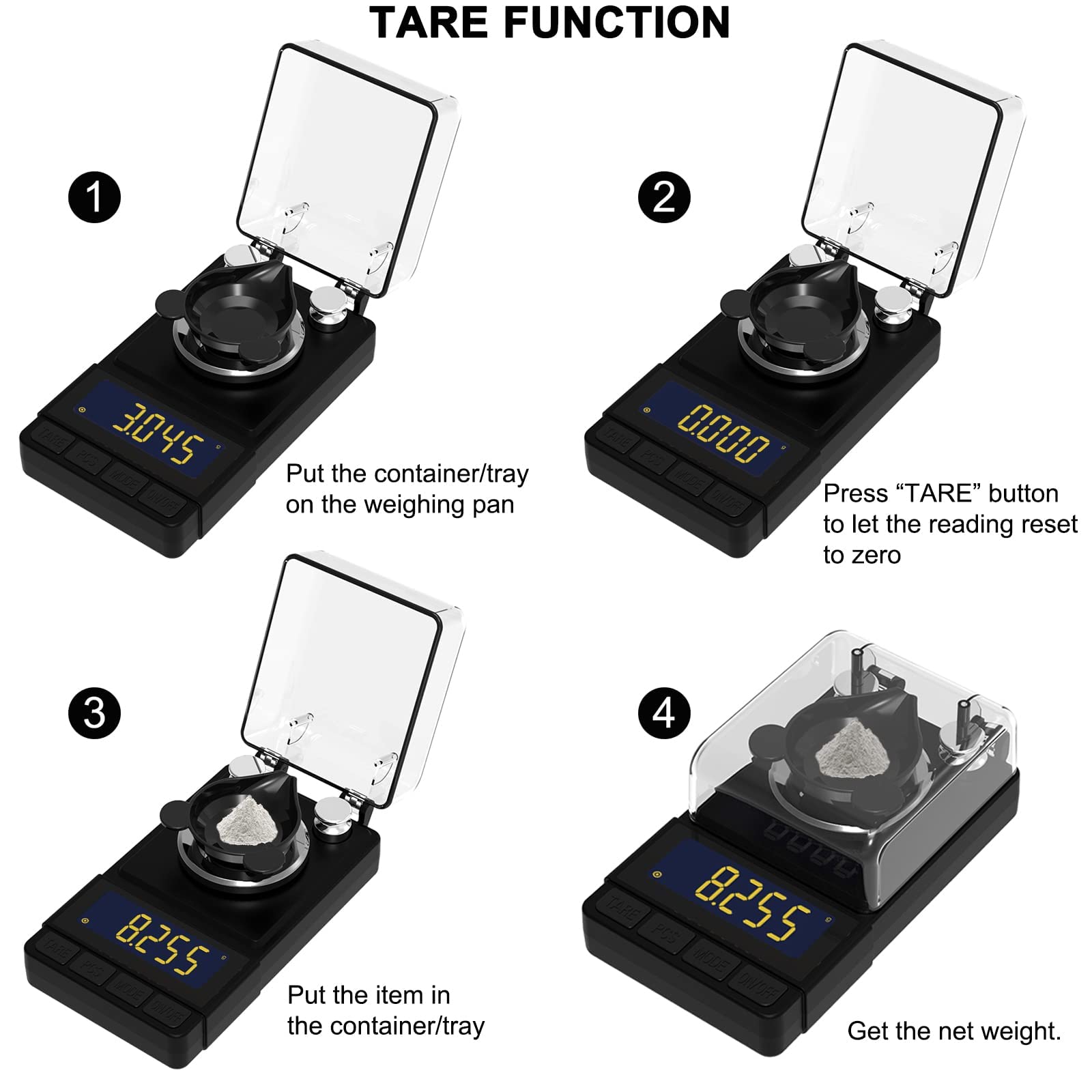 Maxus Digital Milligram Scale 50G/0.001G, Compact Mg Scale With 20G Calibration Weight And Accessories, Black Powder Scale For R