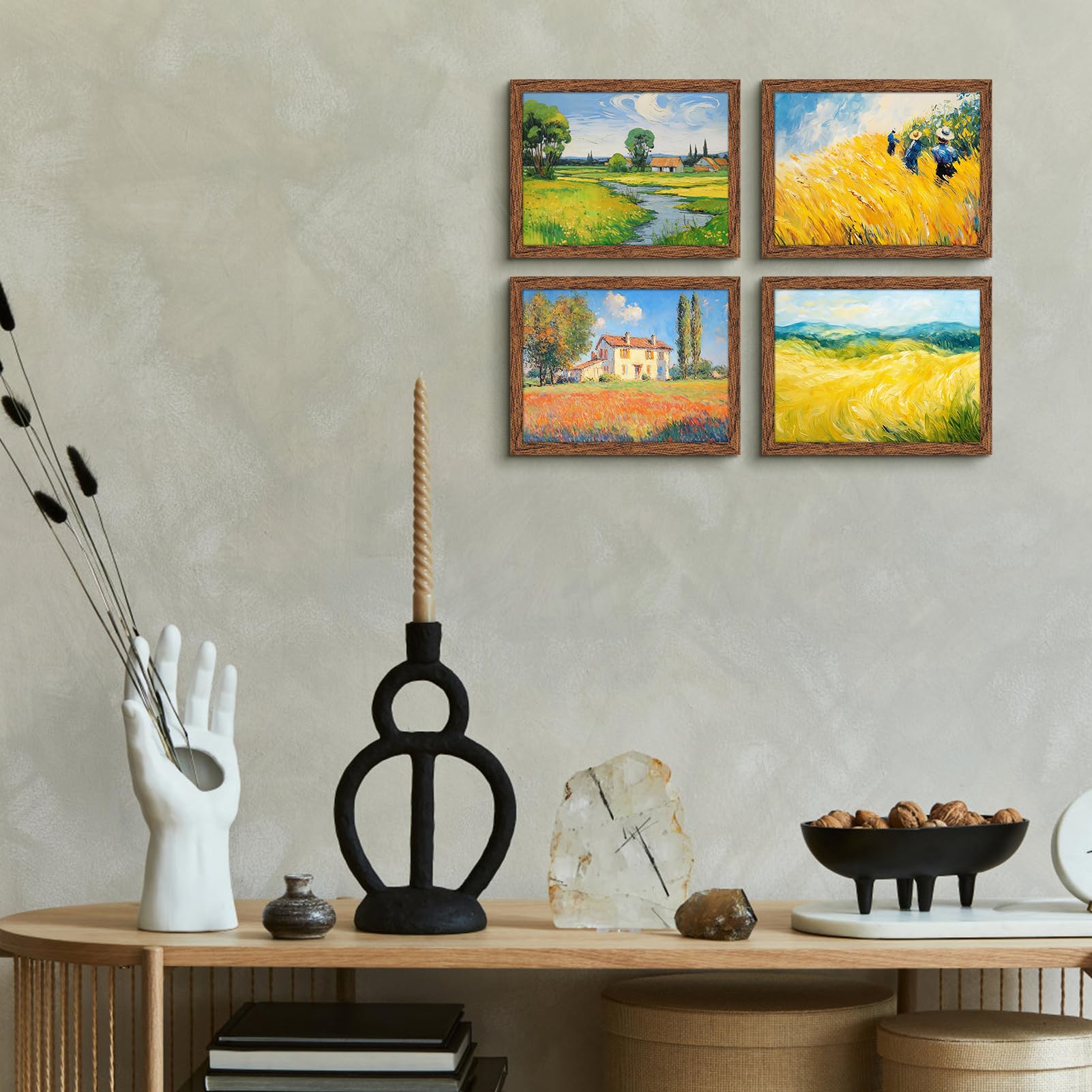 Giftgarden 6x8 Picture Frame Walnut Brown, 6 by 8 Thin Photo Frame for Wall Tabletop Display, Single