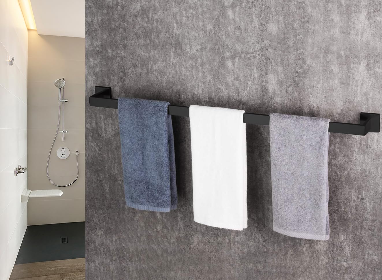 36 Inch Towel Bar For Bathrooms 12/16/24/28/32/36 Inch Stainless Steel 304 Matte Black Towel Holder Modern Square Towel Rod Rust