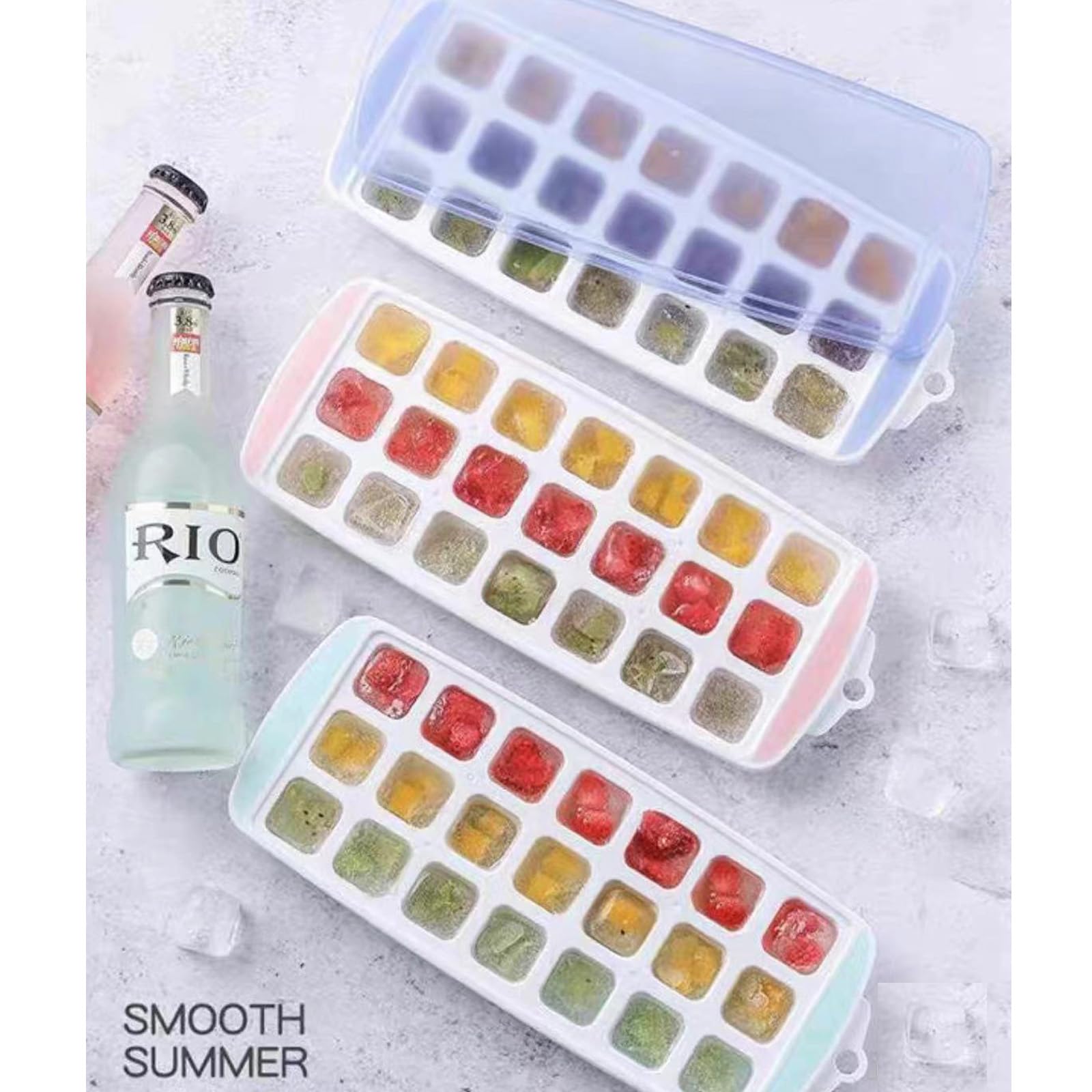 Small Ice Cube Trays With Lid For Freezer,Mini Ice Cube Trays For Freezer With Lid,Silicone Ice Cube Trays,Tiny Ice Cube Trays F