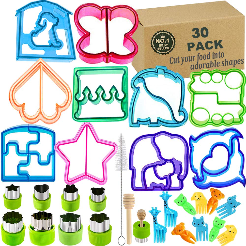 IELEK Sandwich Bread Cutters Set for Kids Bento Lunch Box Mold Supplies Vegetable Fruit Crust Shapes Cookie Cutters