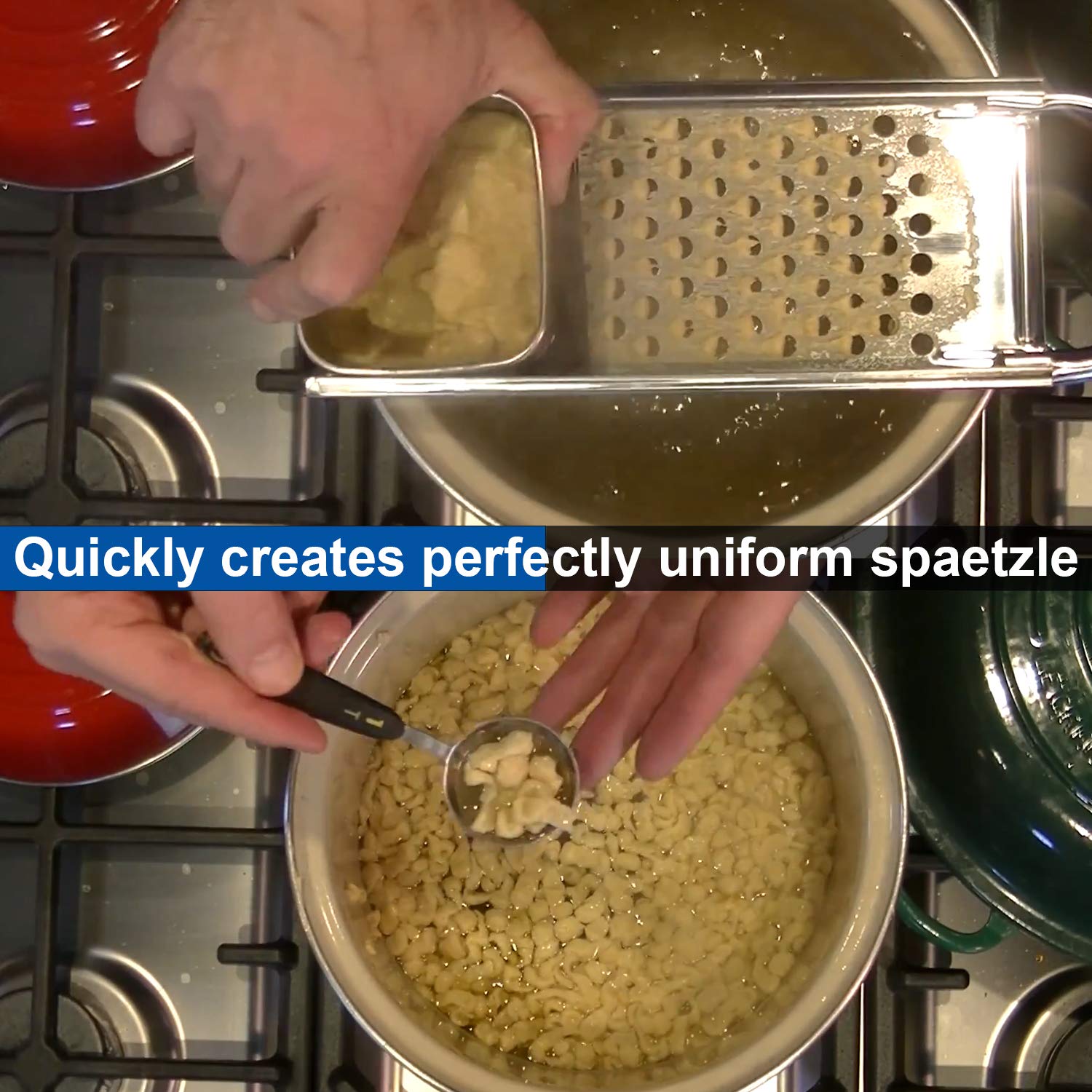 Premium Grade Stainless Steel Spaetzle Maker With Comfort Grip Handle Traditional German Egg Noodle Maker