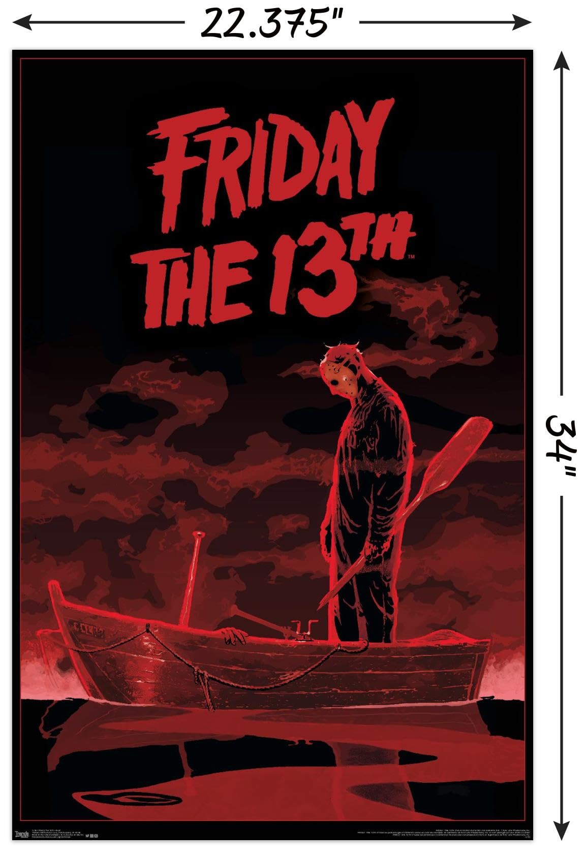 Trends International Friday The 13Th - Boat Wall Poster, 22.375'' X 34'', Poster & Mount Bundle