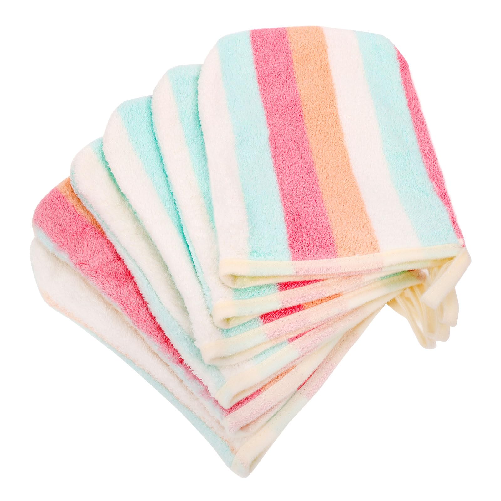 Phogary Washcloth Set 6 Pack Small Hand Towels For Face Body Bathroom, 6''X8'' Super Absorbent & Soft Coral Fleece Facial Cloths