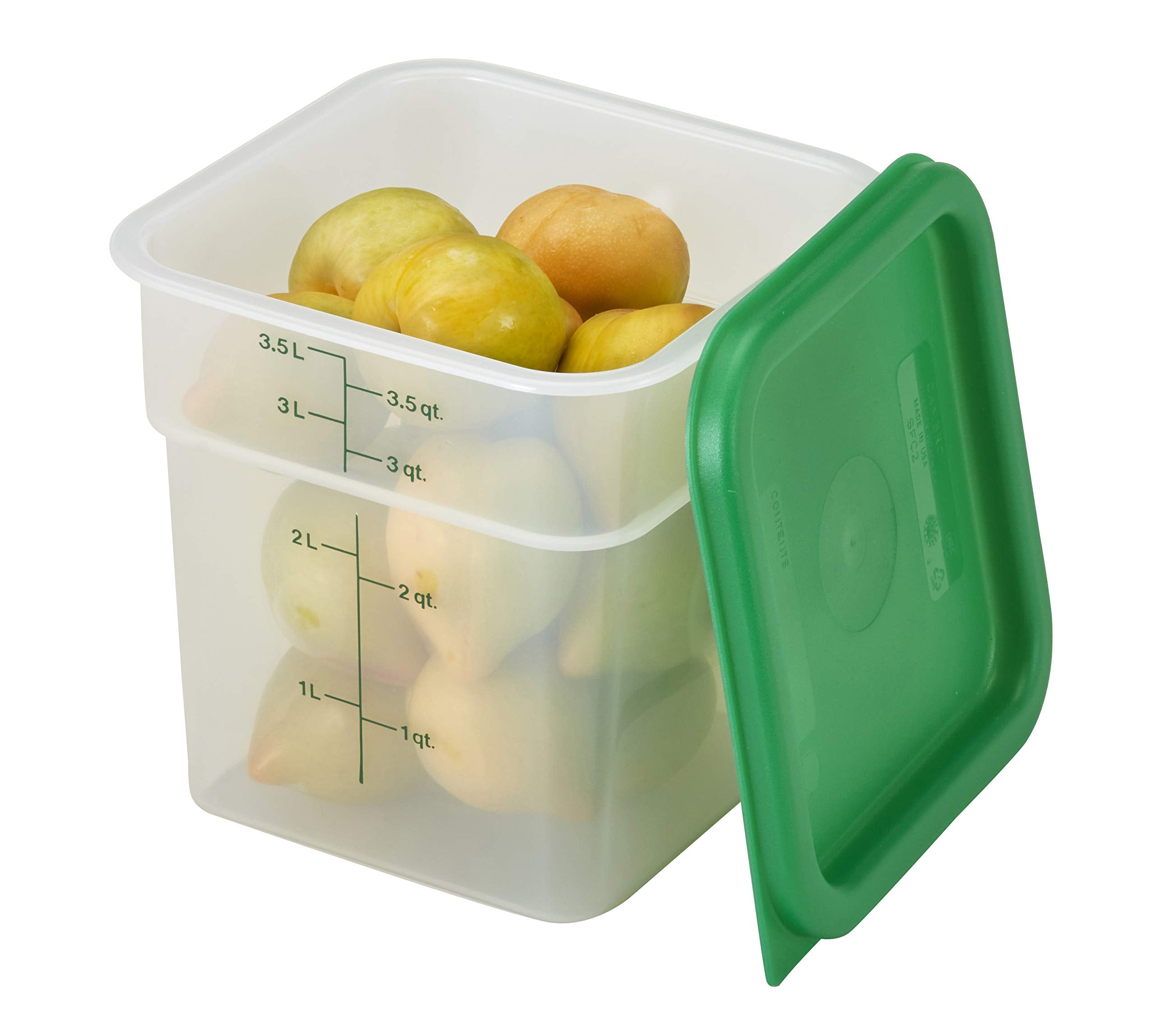 Cambro 4Sfsppsw3190 Set Of 3 Square Food Storage Containers With Lids, 4 Quart