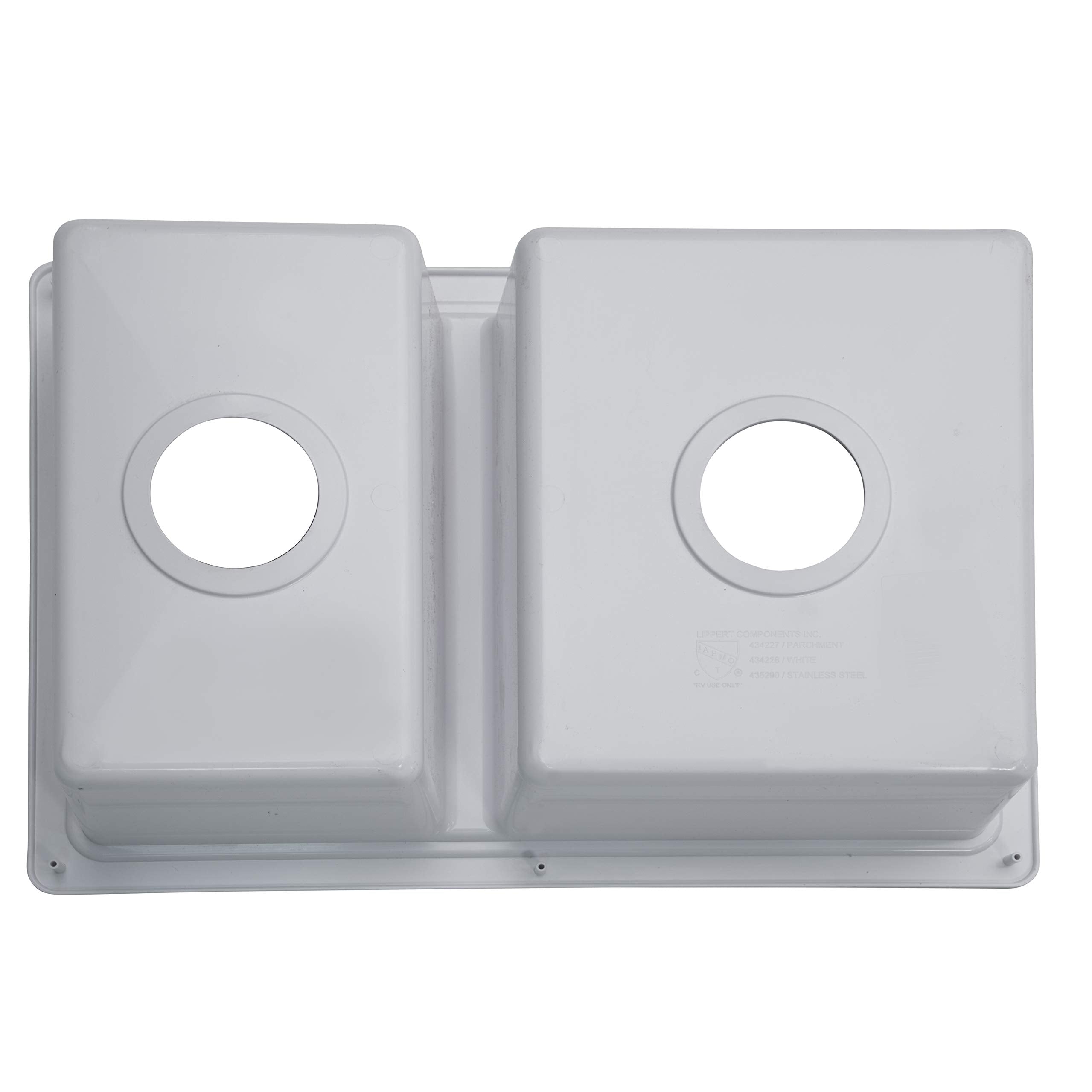 Lippert Rv Double Kitchen Galley Sink - 25'' X 17'' X 6.6'' - White - Durable, Space-Saving Sink For Rvs And Manufactured Homes