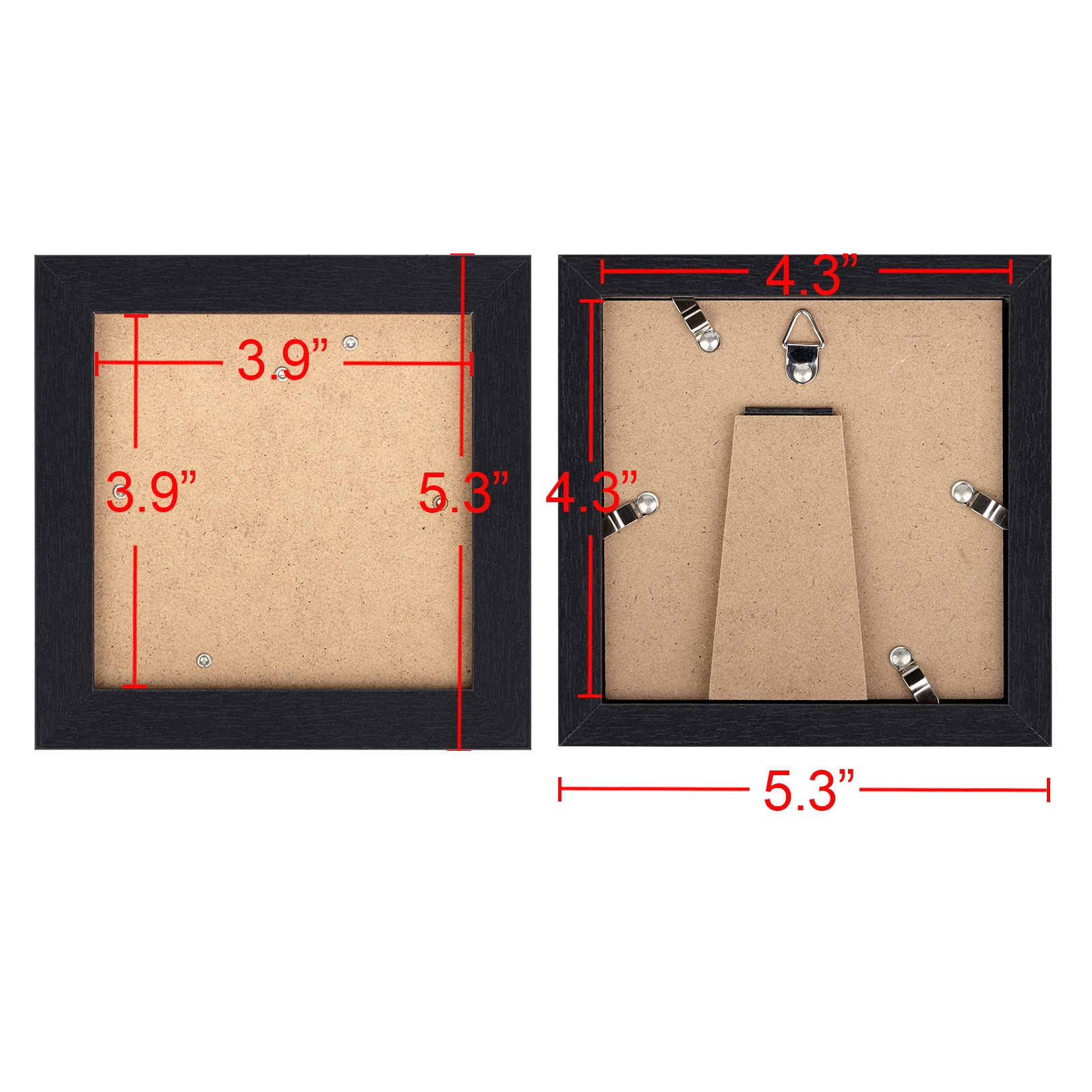 TOFOREVO 4x4 Picture Frames Set of 6 Black Wood Grain Photo Frame for Gallery Wall Mounting or Tabletop Display