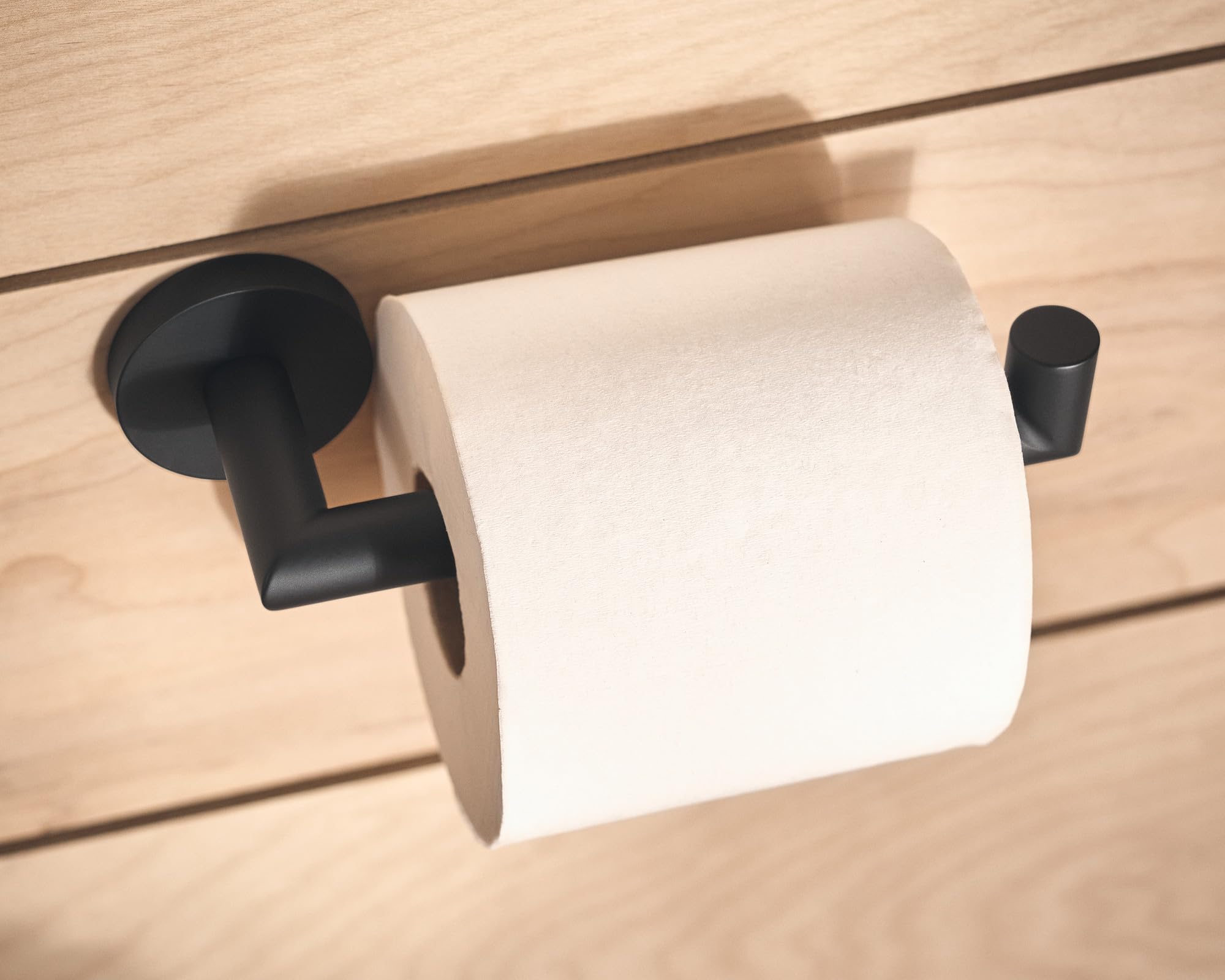 Moen Y5709Bl Modern Single Post Toilet Paper Holder, Matte Black