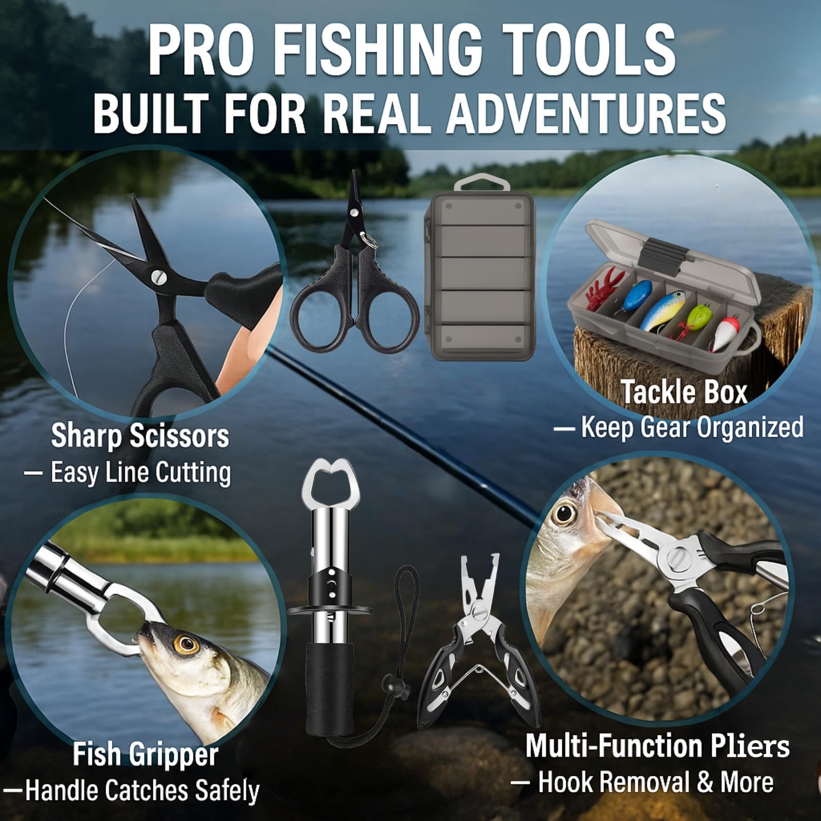 Fishing Advent Calendar 2025 for Men, 24-Day Fishing Tackle Advent Calendar with Lures, Tools, Tackle Box & Holiday Surprises, C