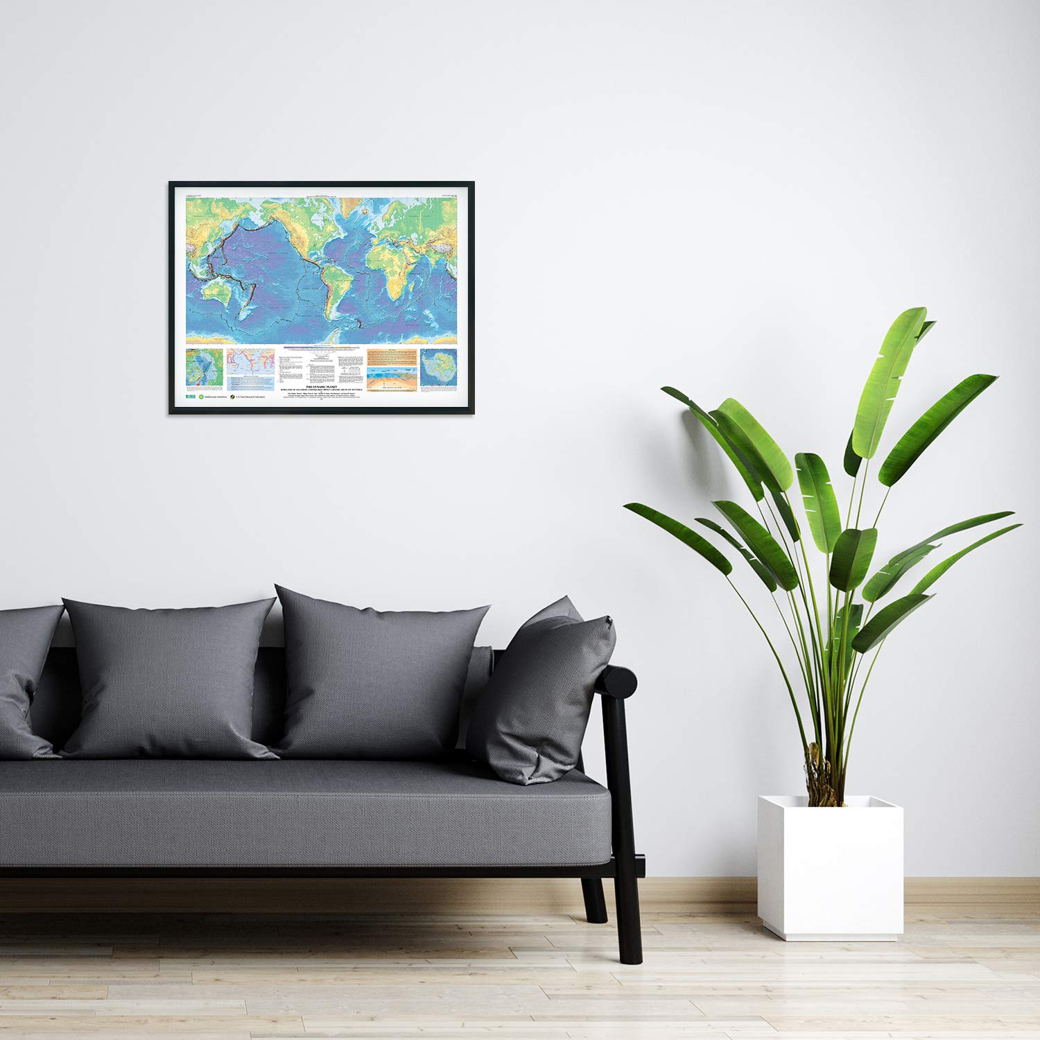 HISTORIX World Map Poster - 2006 Volcanoes, Earthquakes & Tectonic Plates - 18x24 Inch - Paper Material