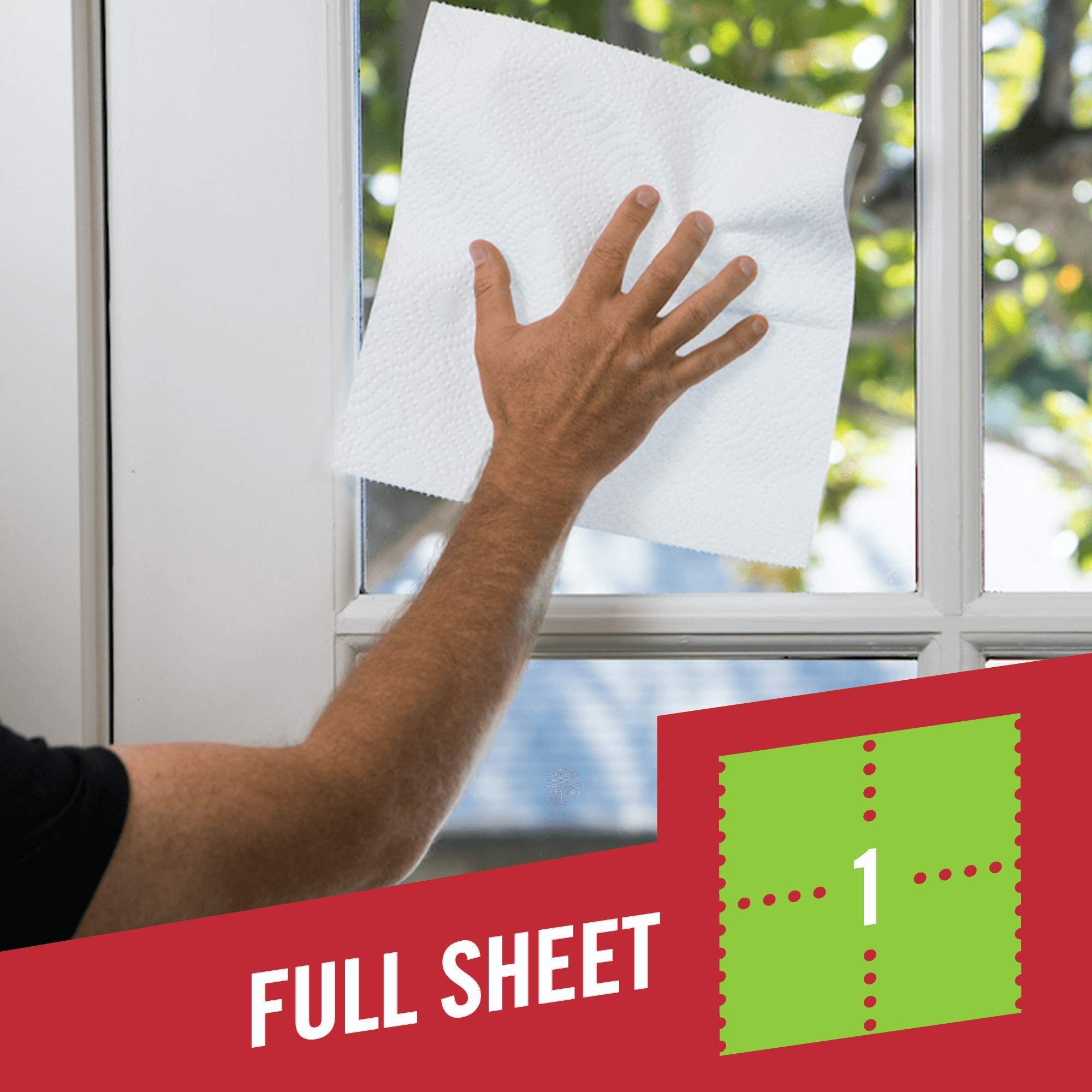 Brawny Tear-A-Square Paper Towels, 16 Double Rolls = 32 Regular Rolls, 3 Sheet Size Options, Quarter Size Sheets