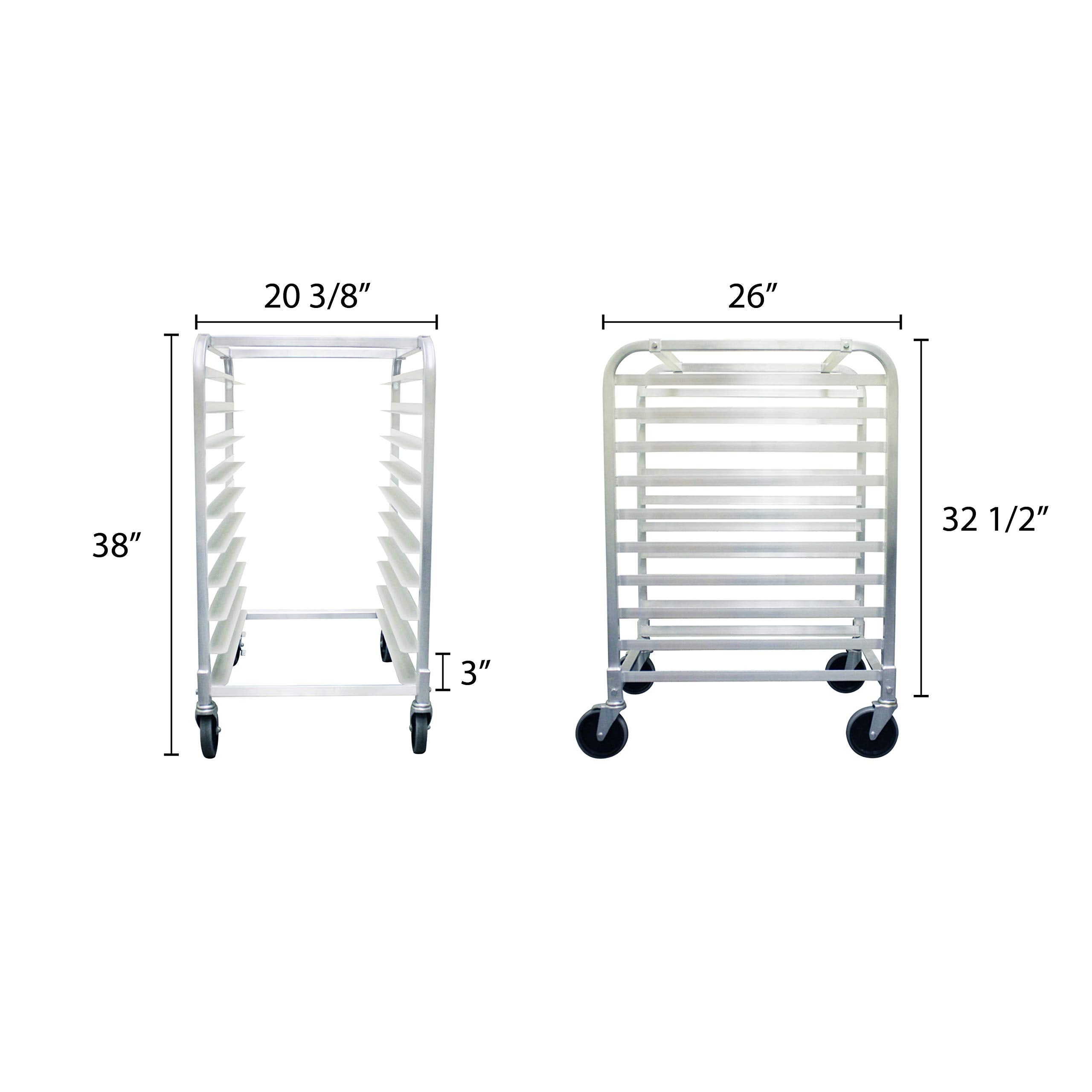 Excellante Alspr010 10-Tier Bon/Sheet Pan Rack With 4 Casters (2X Locking, 2 Regular) 20 1/4'' X 26'' X 38 1/2'', Kockdown, Nsf,