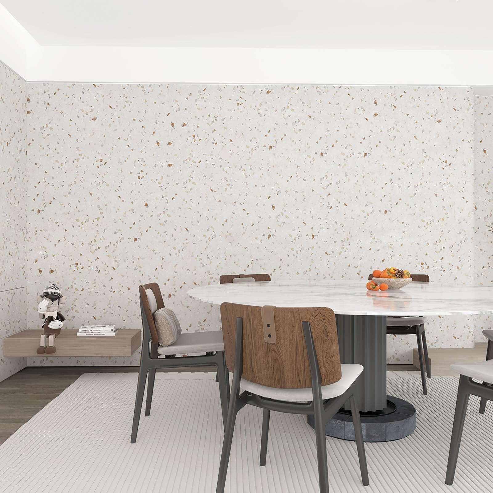Boobest 157''X31.5'' Wide Colorful Terrazzo Wallpaper Peel And Stick Marble Contact Paper For Cabinets And Drawers Self Adhesive