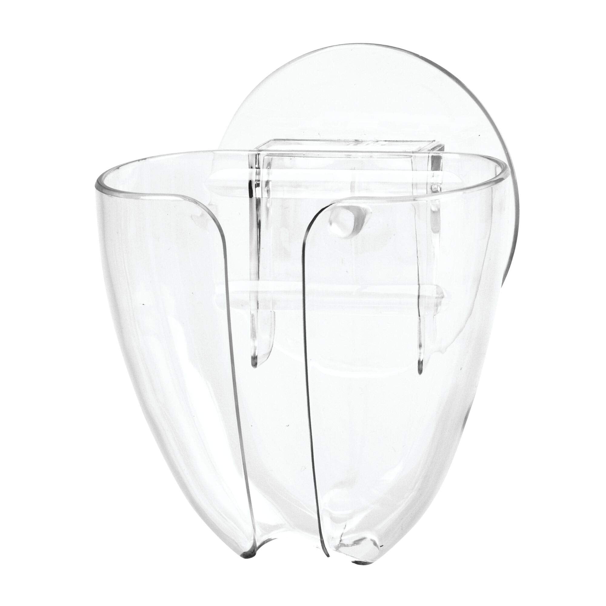 Idesign Plastic Self-Draining Suction Cup Wall Mount Kitchen Sink Bar Soap Holder - 2.5'' X 3.5'' X 6'', Clear