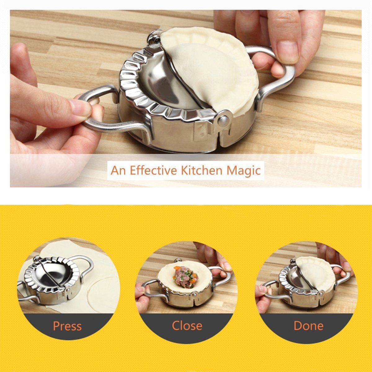 Best Utensils Stainless Steel Ravioli Mold Pierogi Dumpling Maker Wrapper Pastry Dough Cutter Kitchen Accessories (M: Dia. 4 Inc