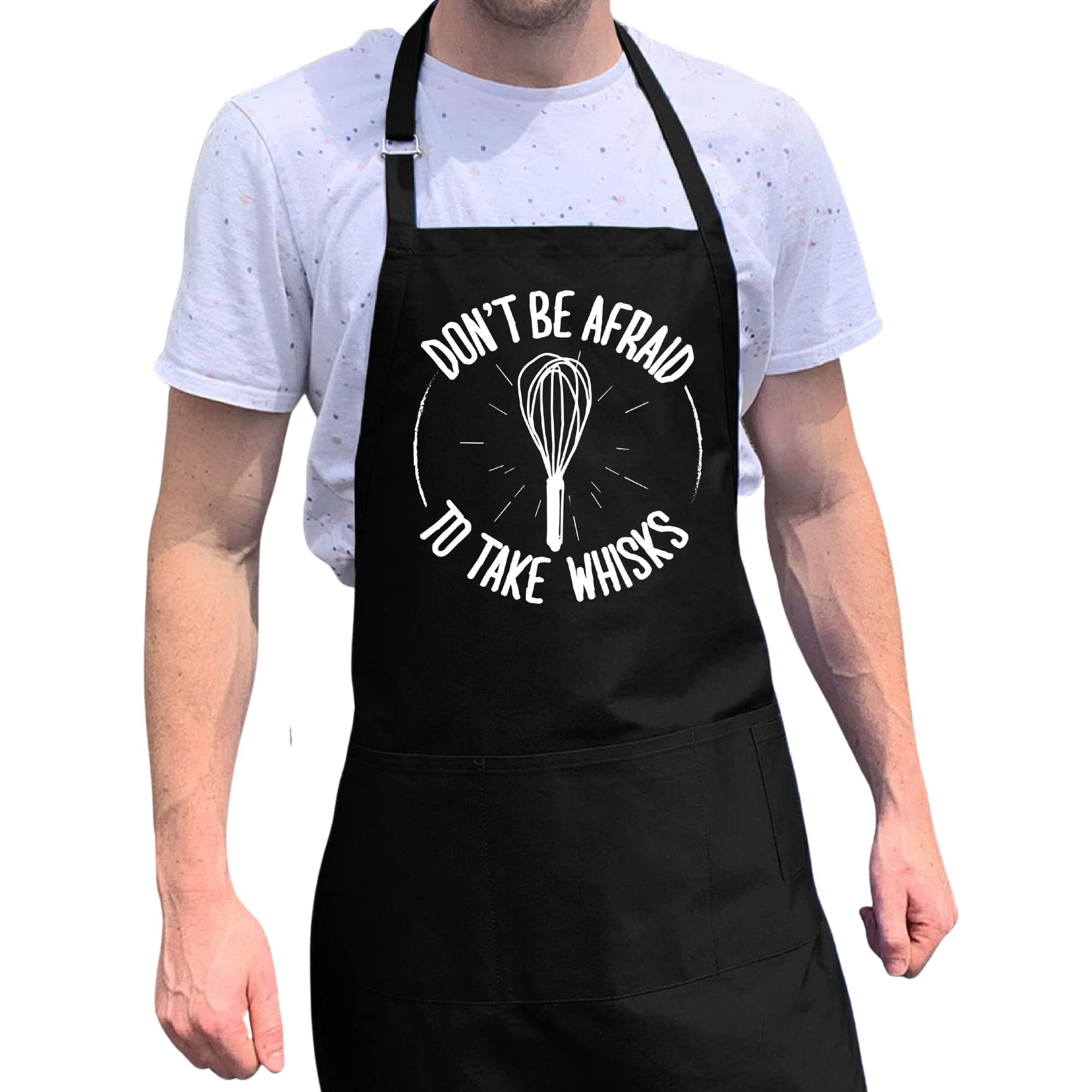 Apronmen, Take Whisks Bbq Grill Adjustable Apron For Men, Black, One Size