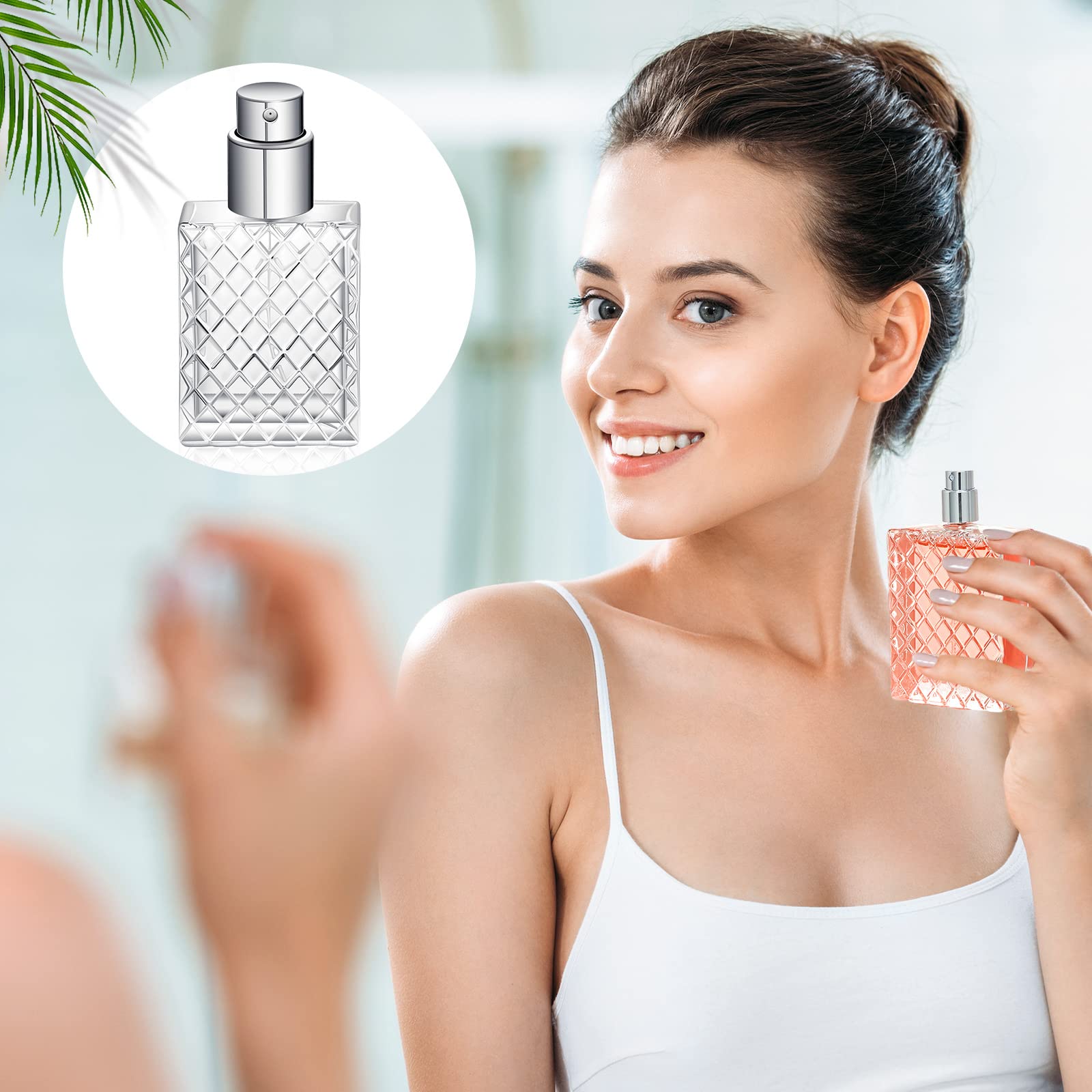 Zhehao 10 Pcs 100Ml 3.4 Oz Glass Perfume Bottles Refillable Fine Mist Atomizer Spray Bottle With 10 Funnel Filler Empty Portable