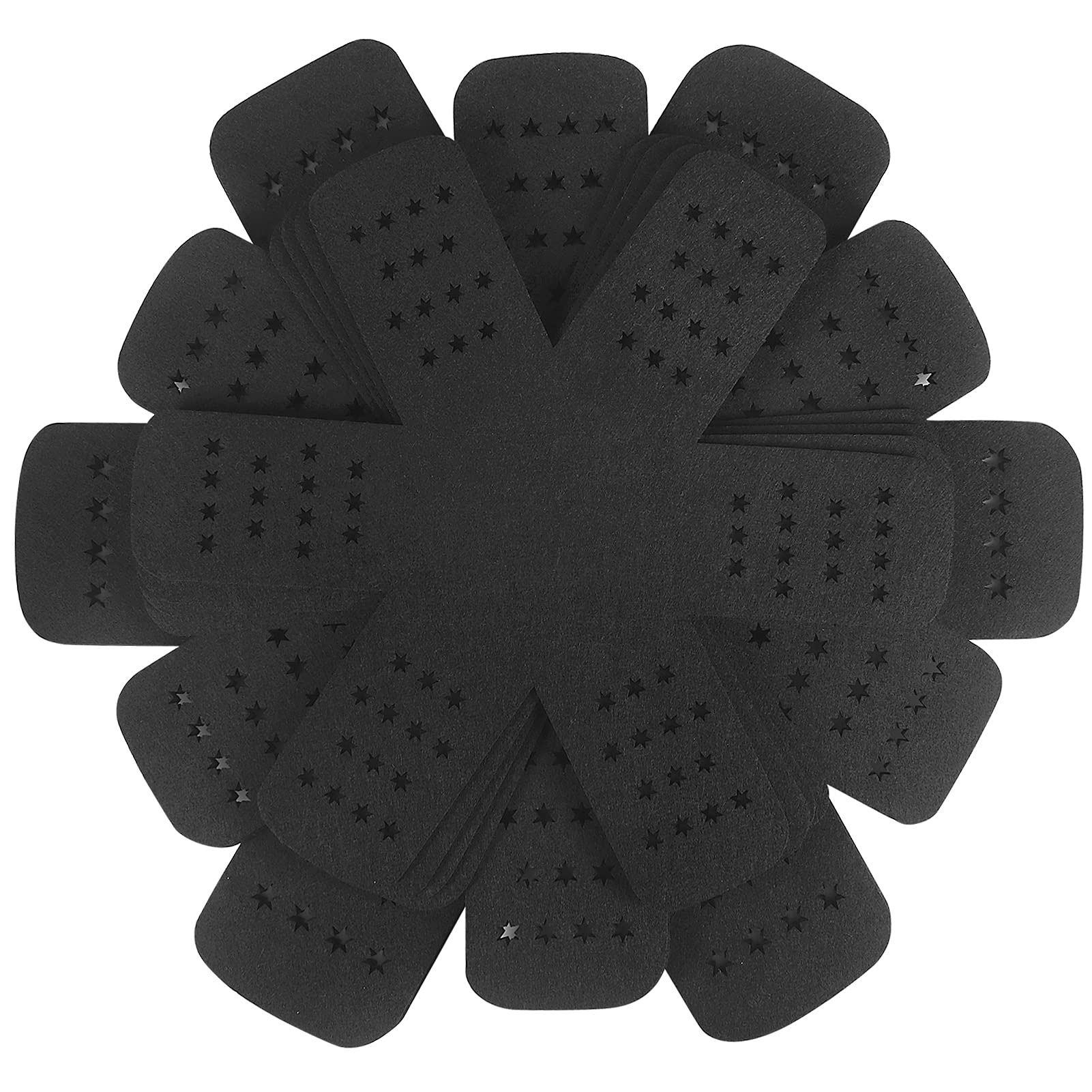 Bykitchen Pan Protector With Stars, Set Of 12 And 3 Different Sizes, Black Pan Separators, Felt Pot Protectors For Stacking And