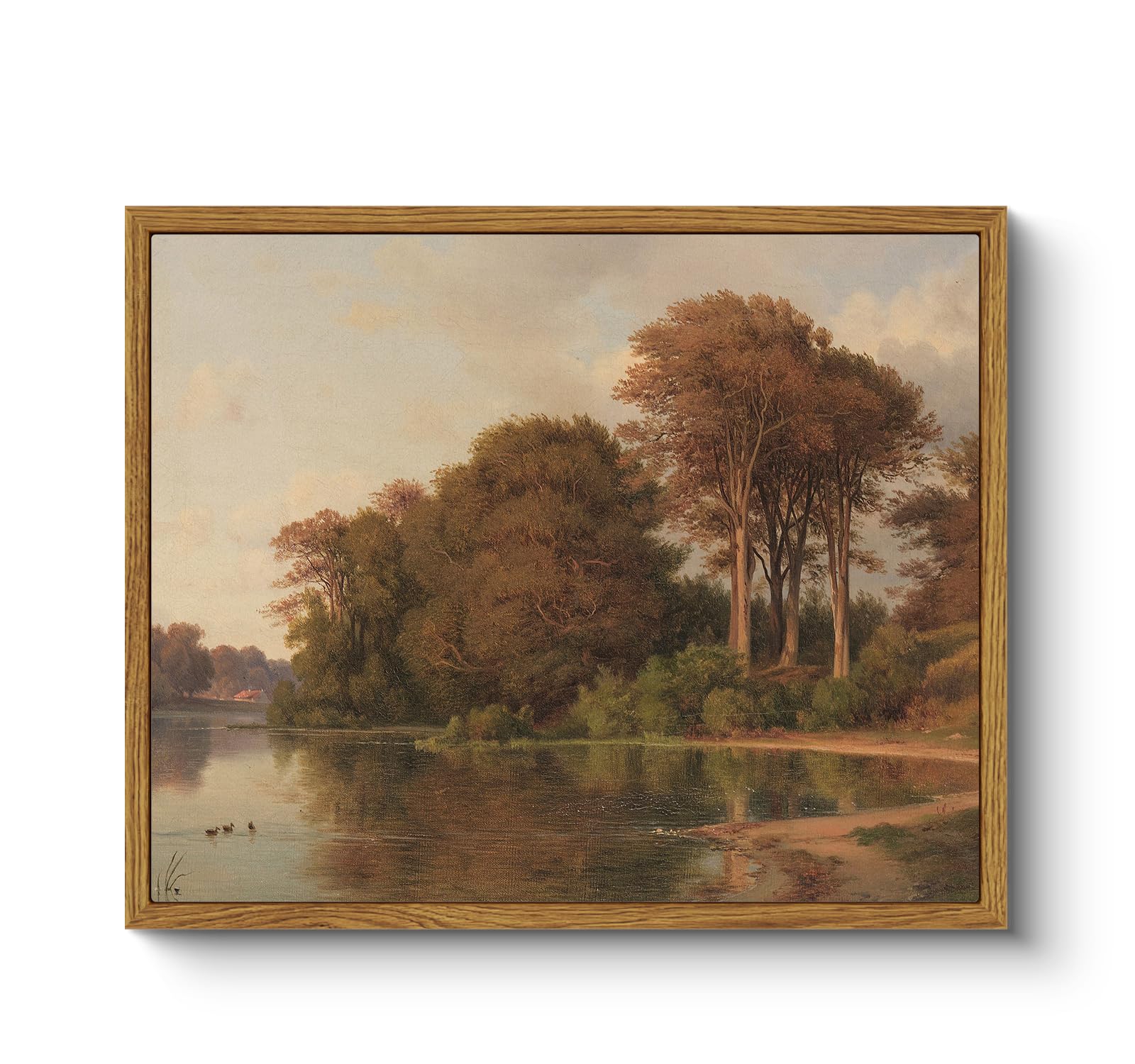 Arpeotcy Vintage Framed Canvas Wall Art, Fall Living Room Autumn Scenery Pictures Wall Decor, Prints Art, Kitchen Landscape Pain