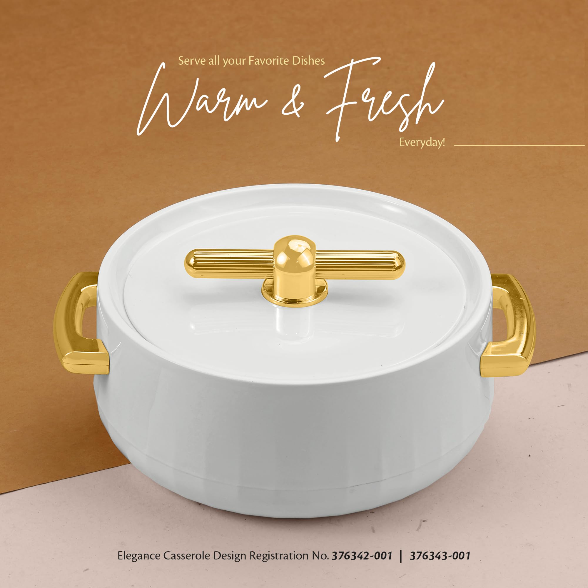 Selvel Giving Shape To Life! Elegance Inner Steel Casserole Set Of 3 (1700Ml, 1200Ml, 600Ml) |Bpa Free|Advanced P.U. Insulation|