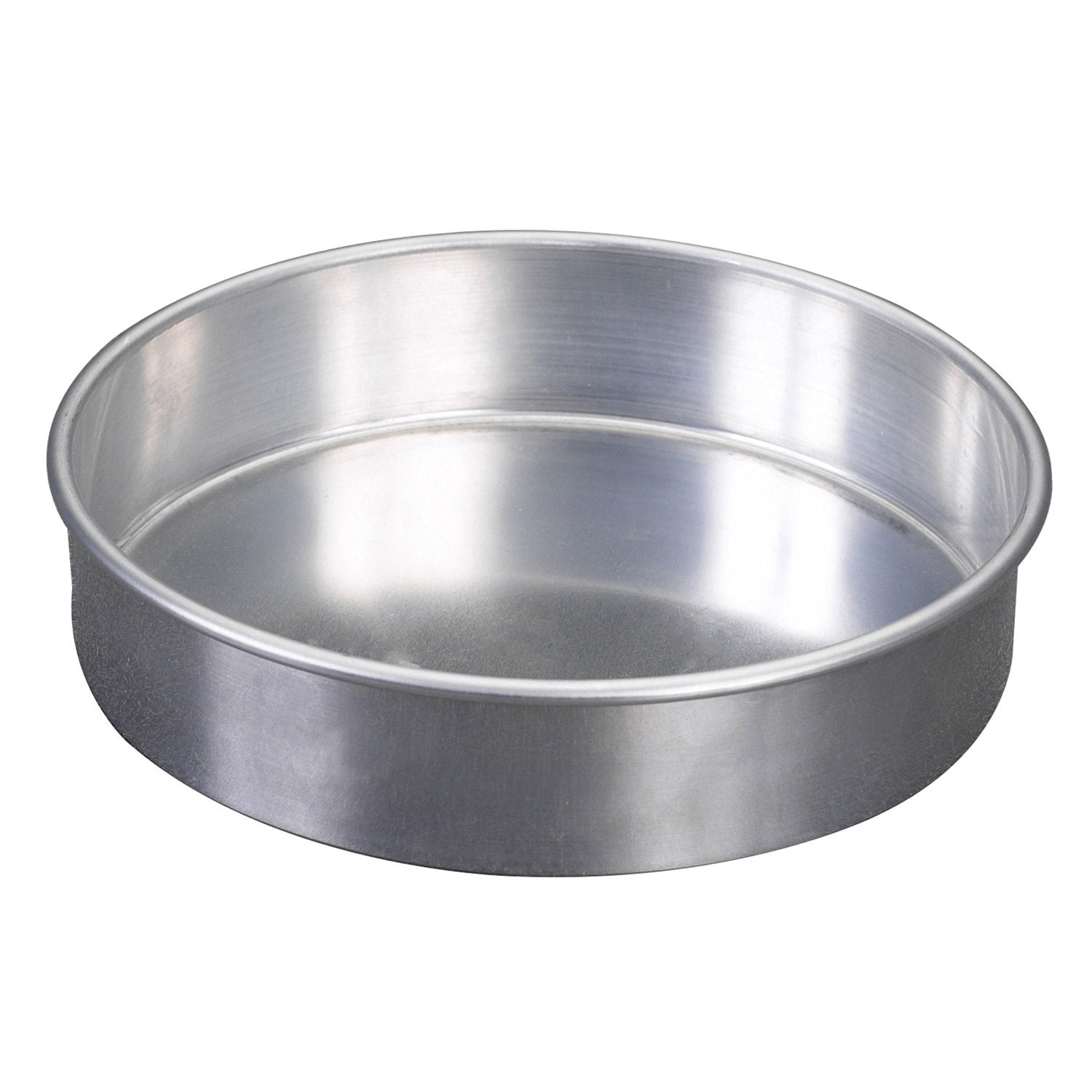Nordic Ware Natural Aluminum Commercial Round Layer Cake Pan Baking Essentials, 8-Inch Round, Metallic